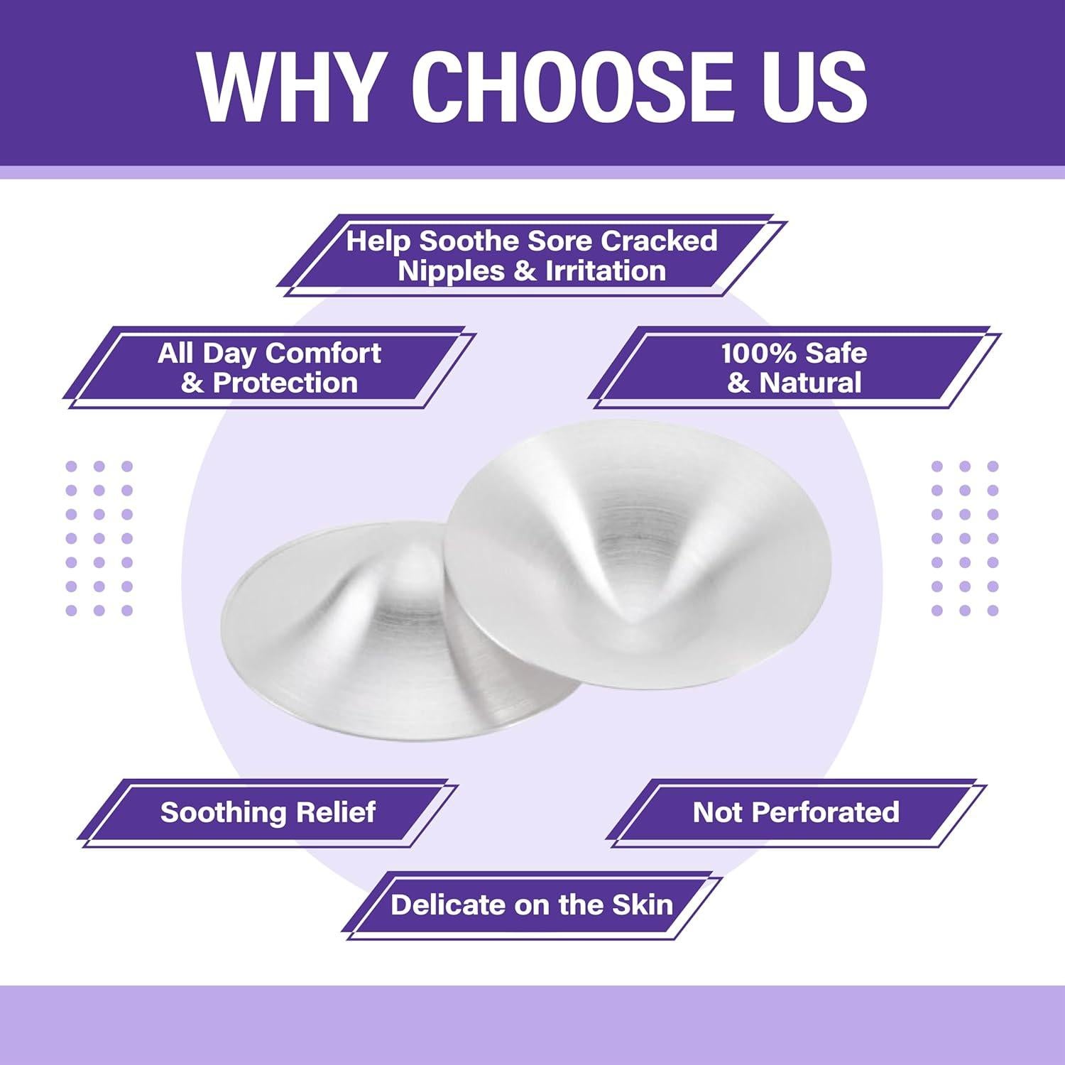 Copas de Lactancia de Plata 999 FIOREN - Protectores de Pezón