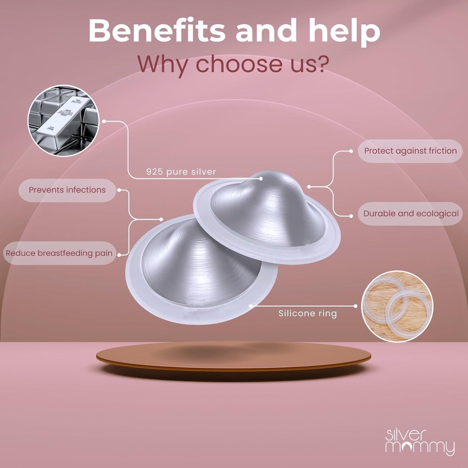 Copas de Lactancia de Plata 925 - Protectores de Pezón