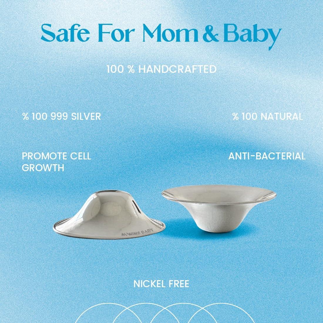 Copas de Lactancia de Plata 999 MOMIMS BABY - Sin Níquel