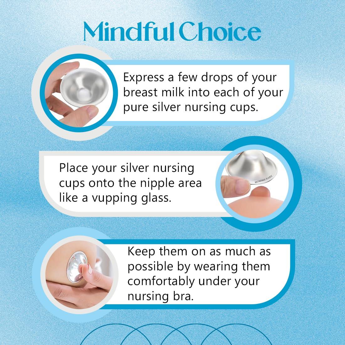 Copas de Lactancia de Plata 999 MOMIMS BABY - Sin Níquel