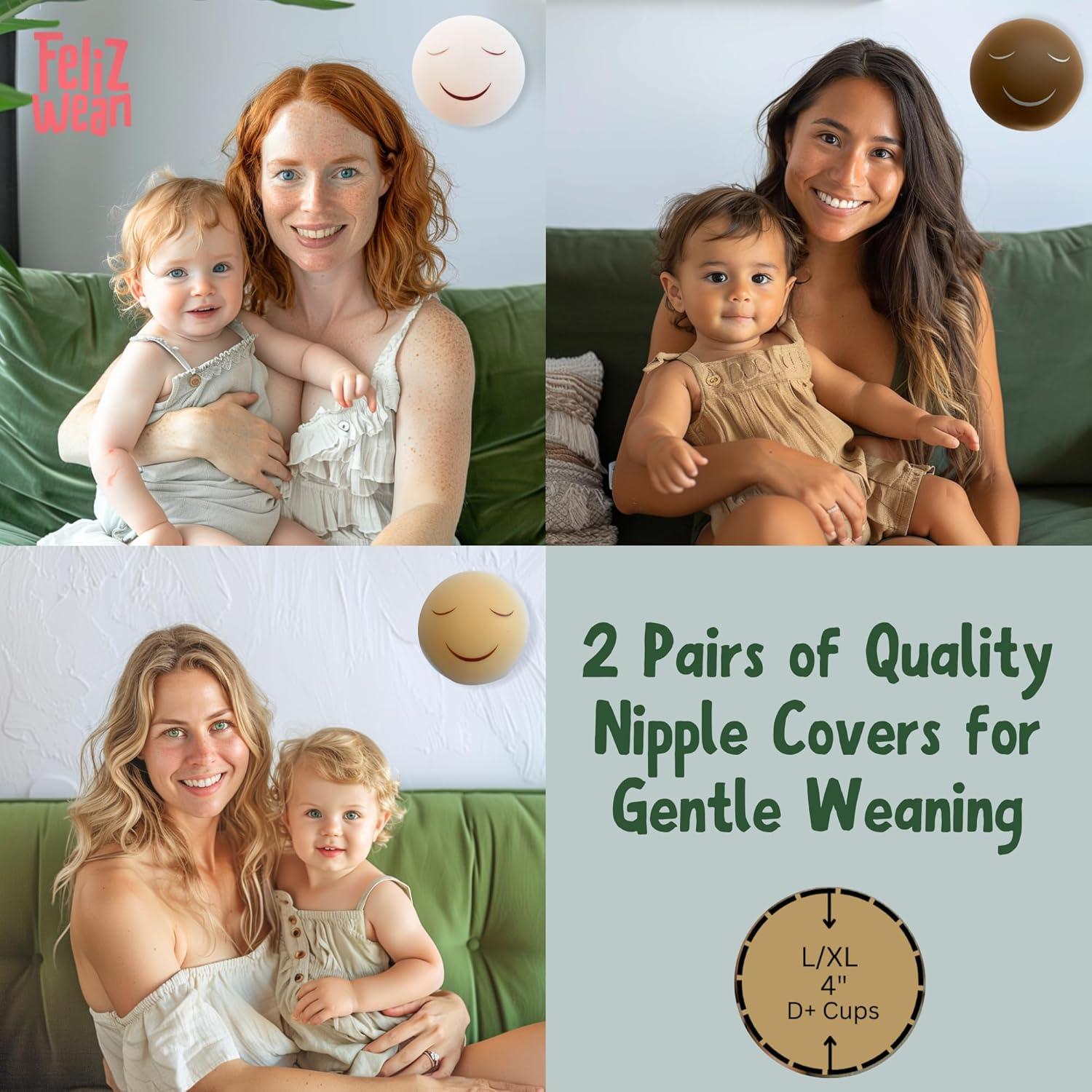 Cubiertas de pezón para destete Feliz Wean - 10.16 cm