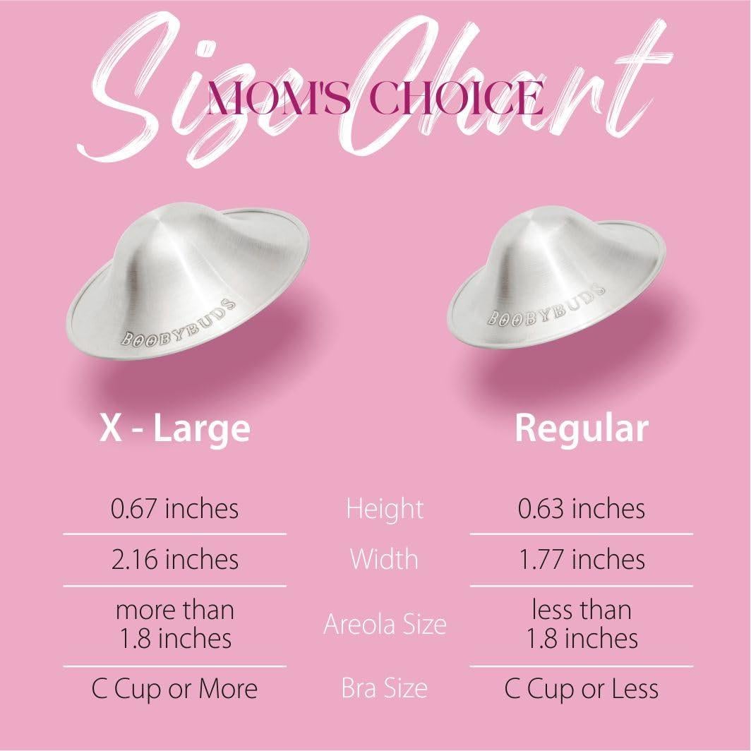 Copas de Lactancia BoobyBuds de Plata 999 - Protectores XL