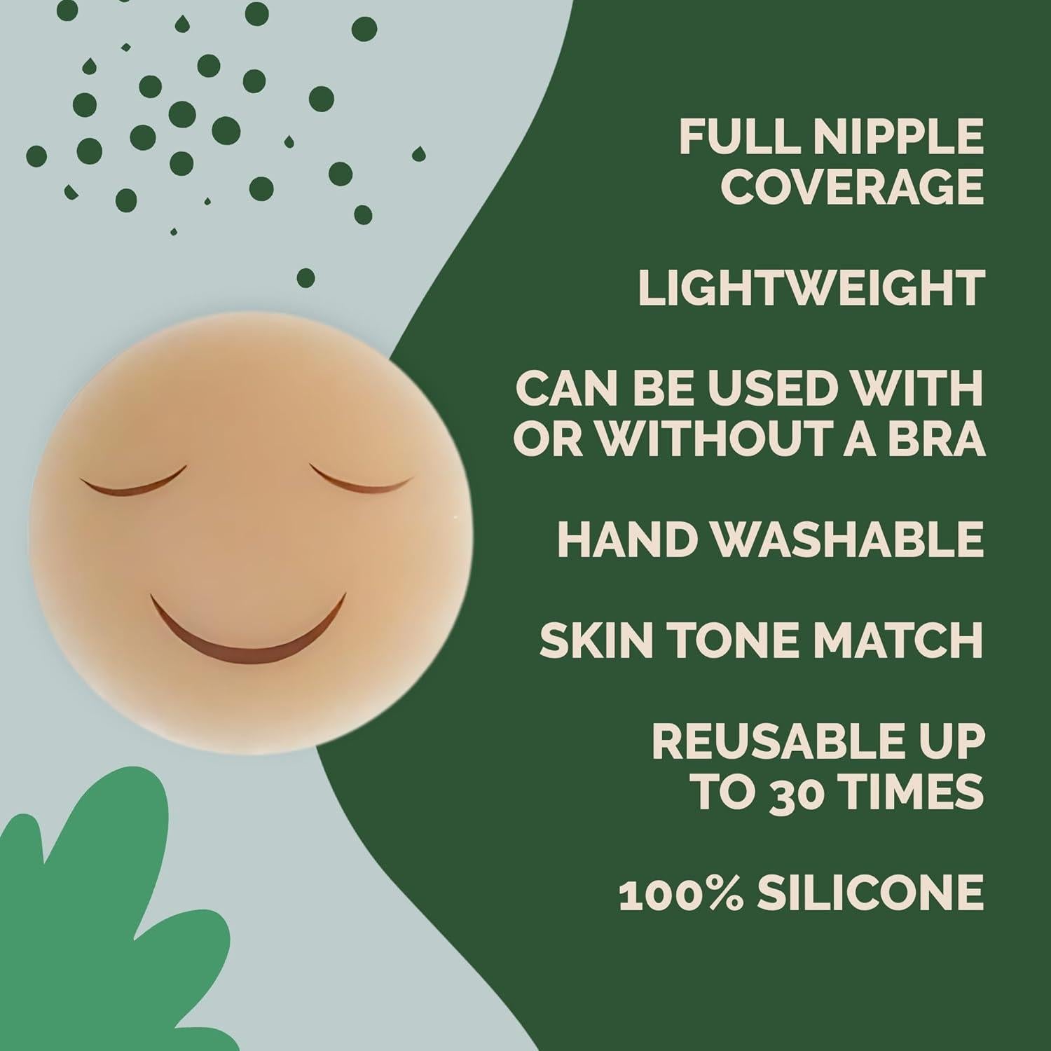 Cubiertas de pezón de silicona Feliz Wean - 2 pares Nude