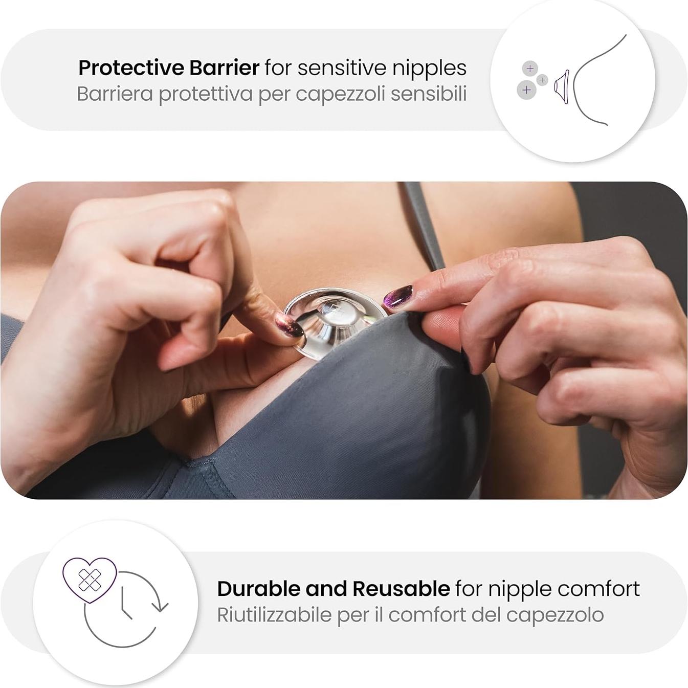 Escudos de Pezón de Plata para Lactancia XL - Protección Sensible
