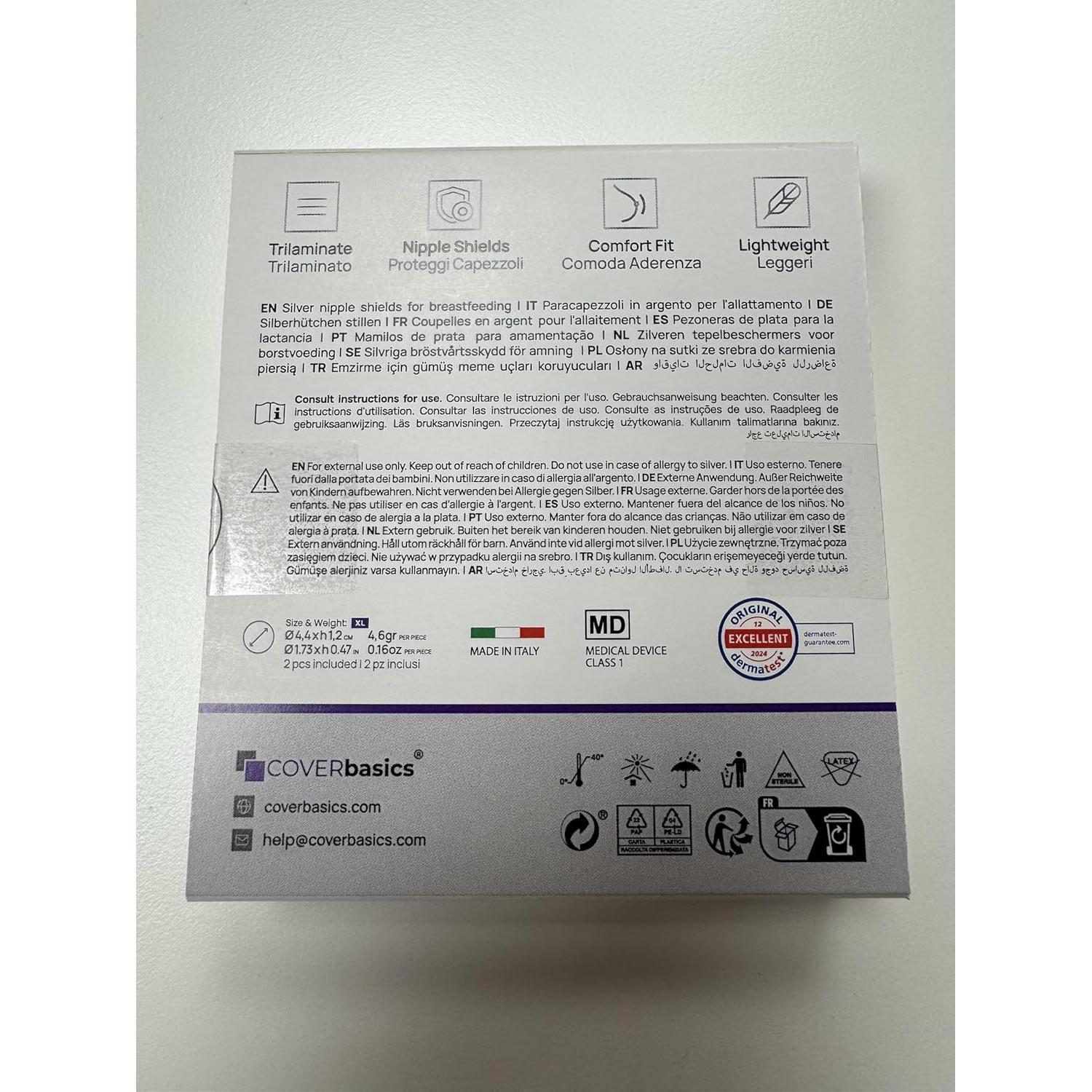 Escudos de Pezón de Plata para Lactancia XL - Protección Sensible