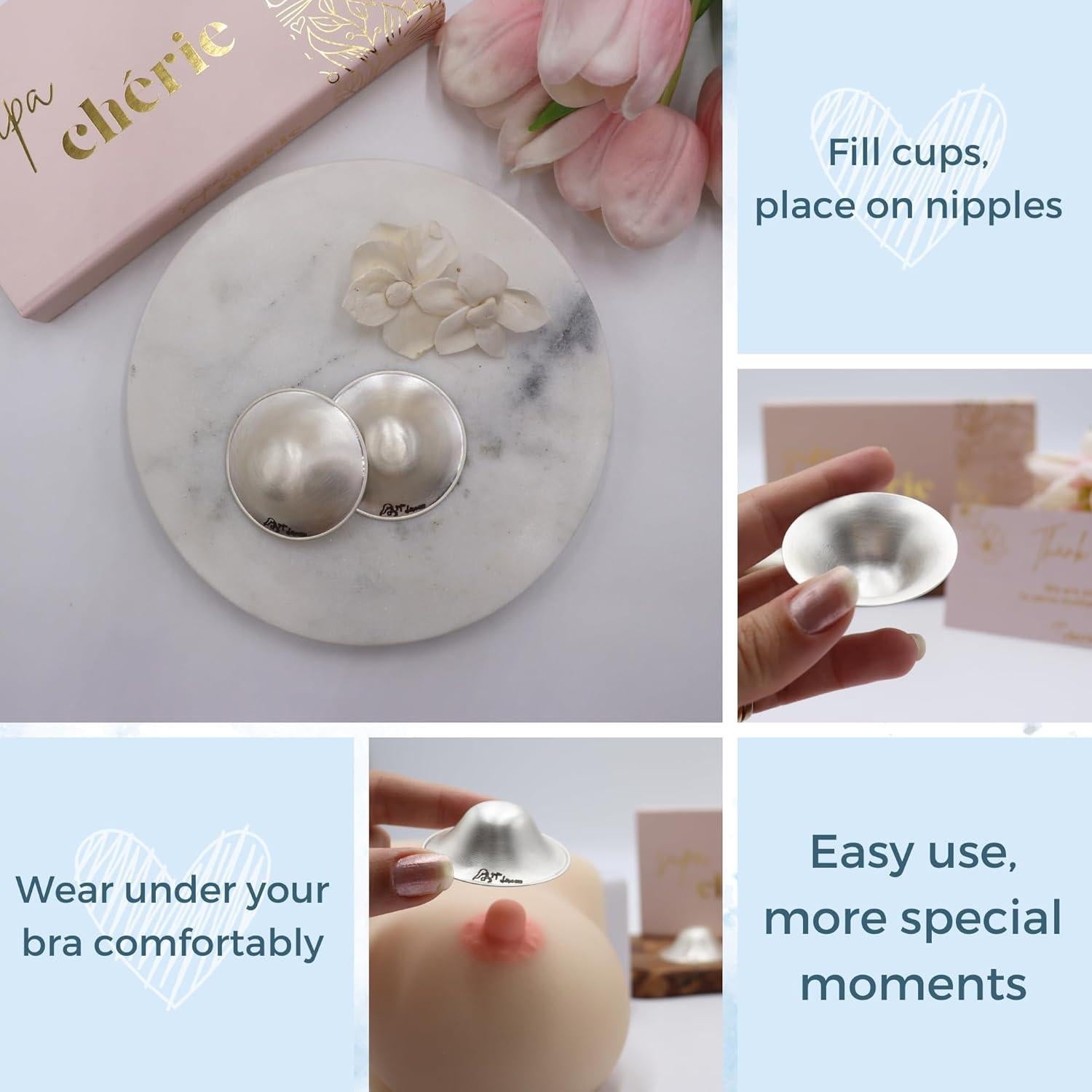 Copas de Lactancia de Plata 925 Supa Cherie - Hechas a Mano