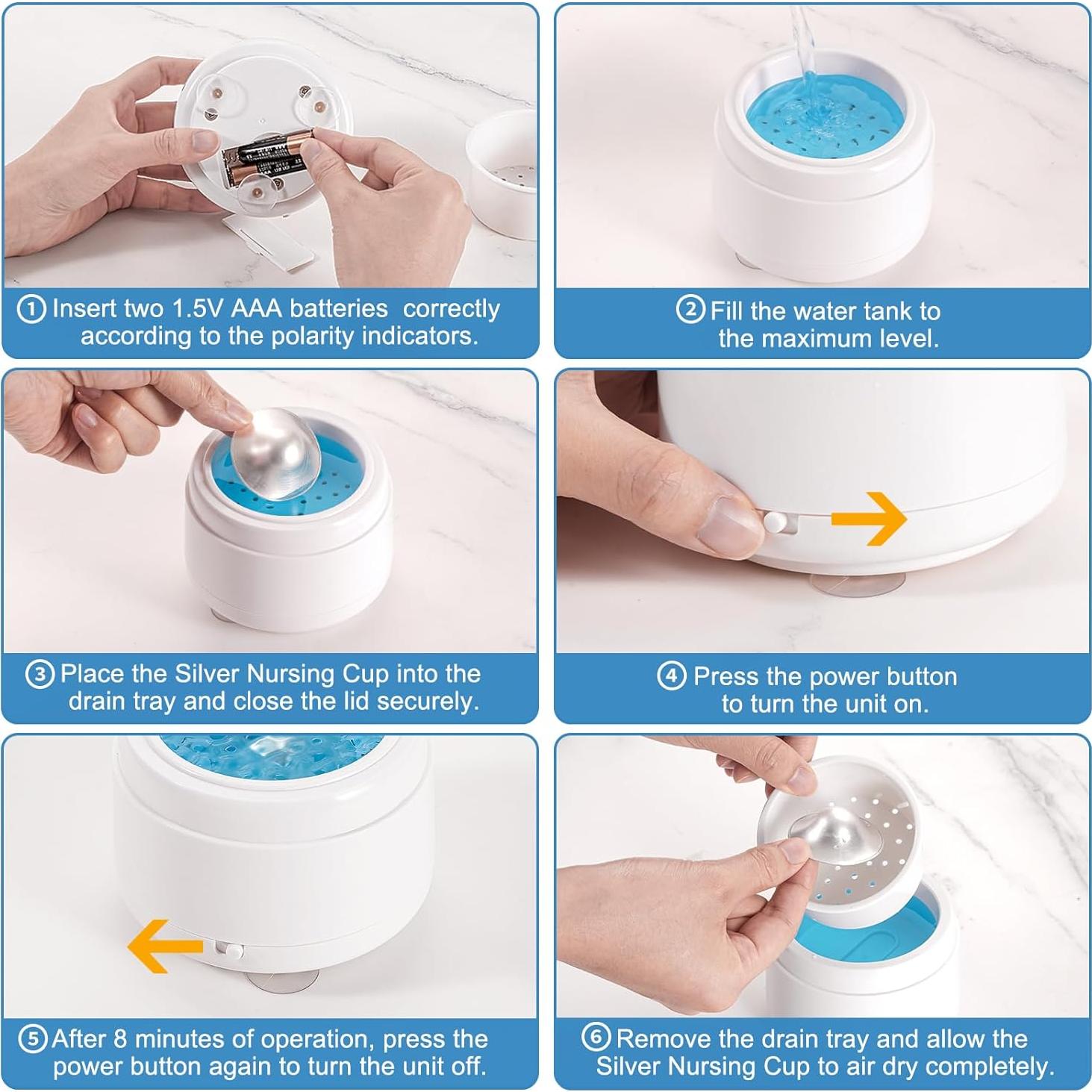 Limpiador de Tazas de Lactancia de Plata Portátil 150ml