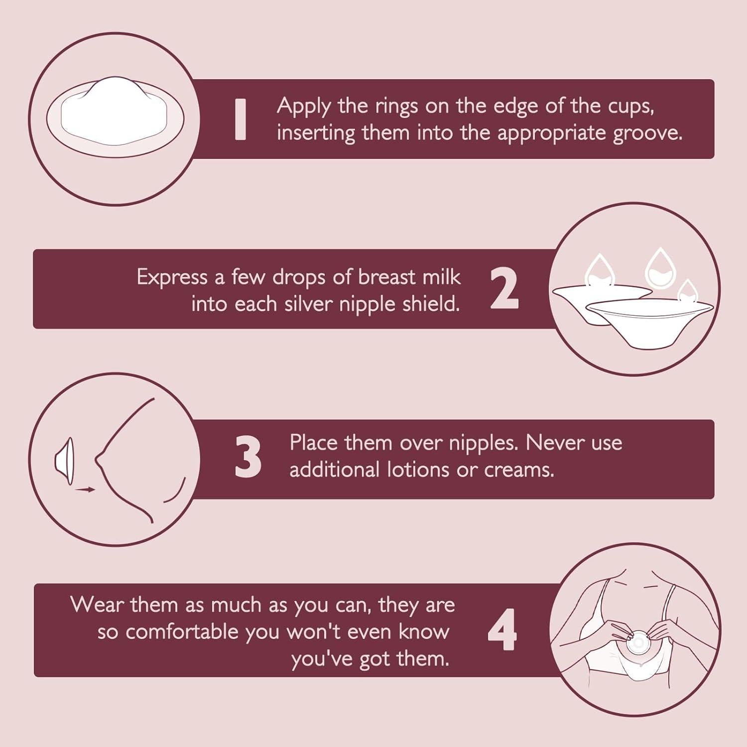 Cubiertas de Pezón de Plata Boboduck 999 para Lactancia