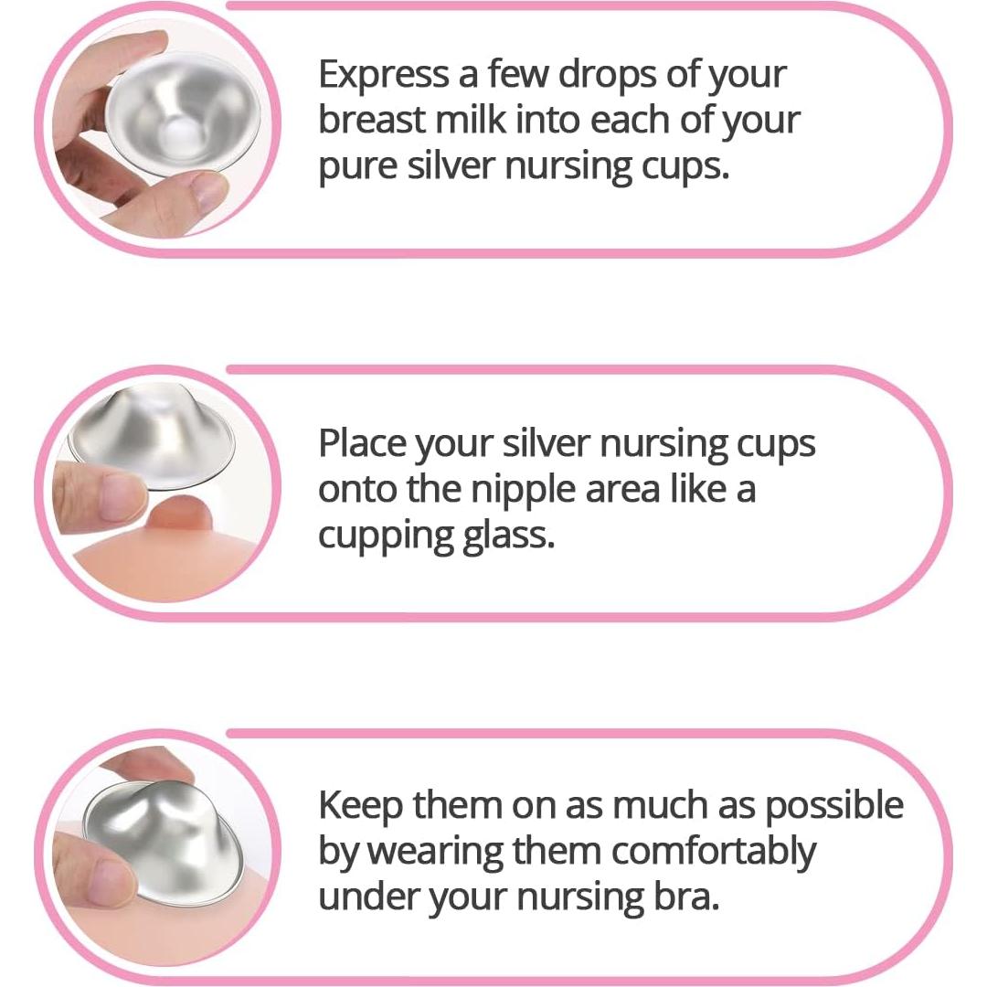 Copas de Lactancia Silveriumom XL - 100% Plata Pura 999