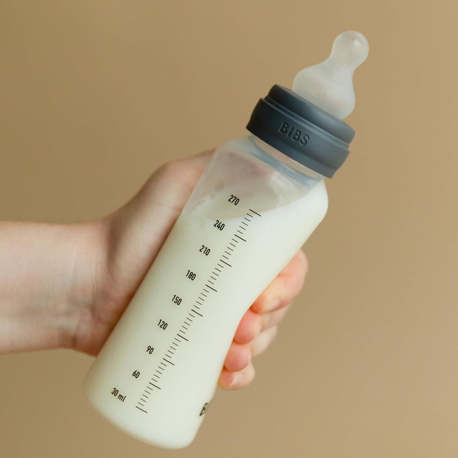 Biberón Anticólico BIBS 270 ml Silicona Libre BPA Marfil