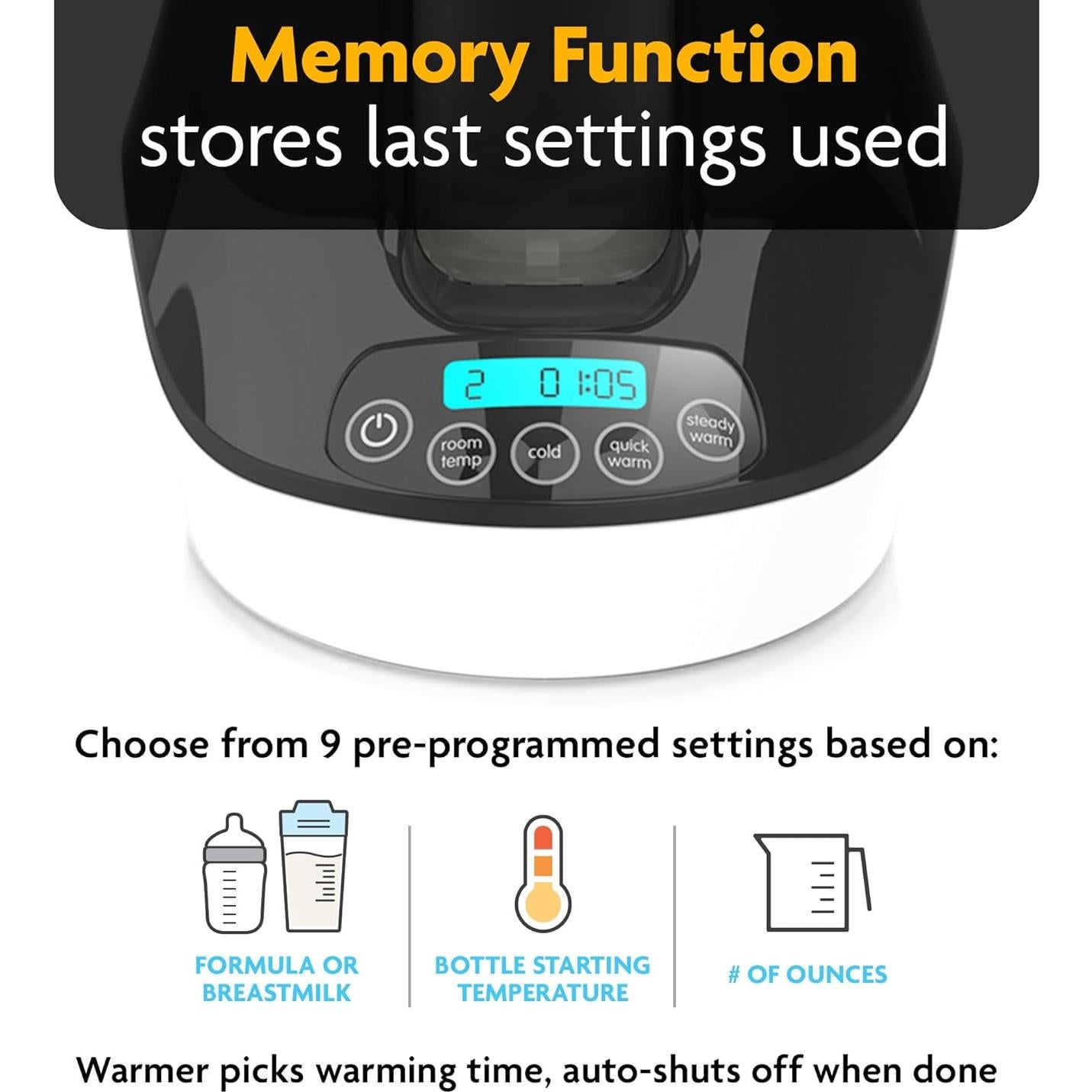 Calentador de Biberones Baby Brezza Fast - 200W, 9oz, 2 Modos