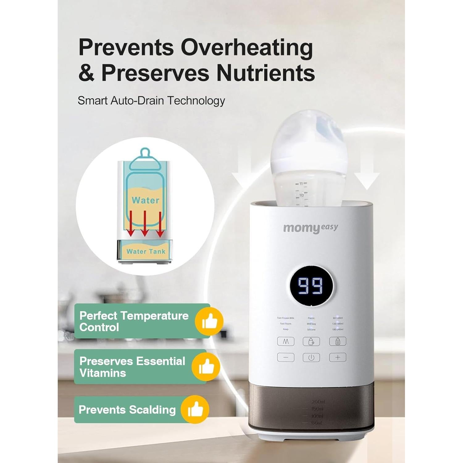 Calentador de Botellas MOMYEASY Blanco - Rápido y Universal