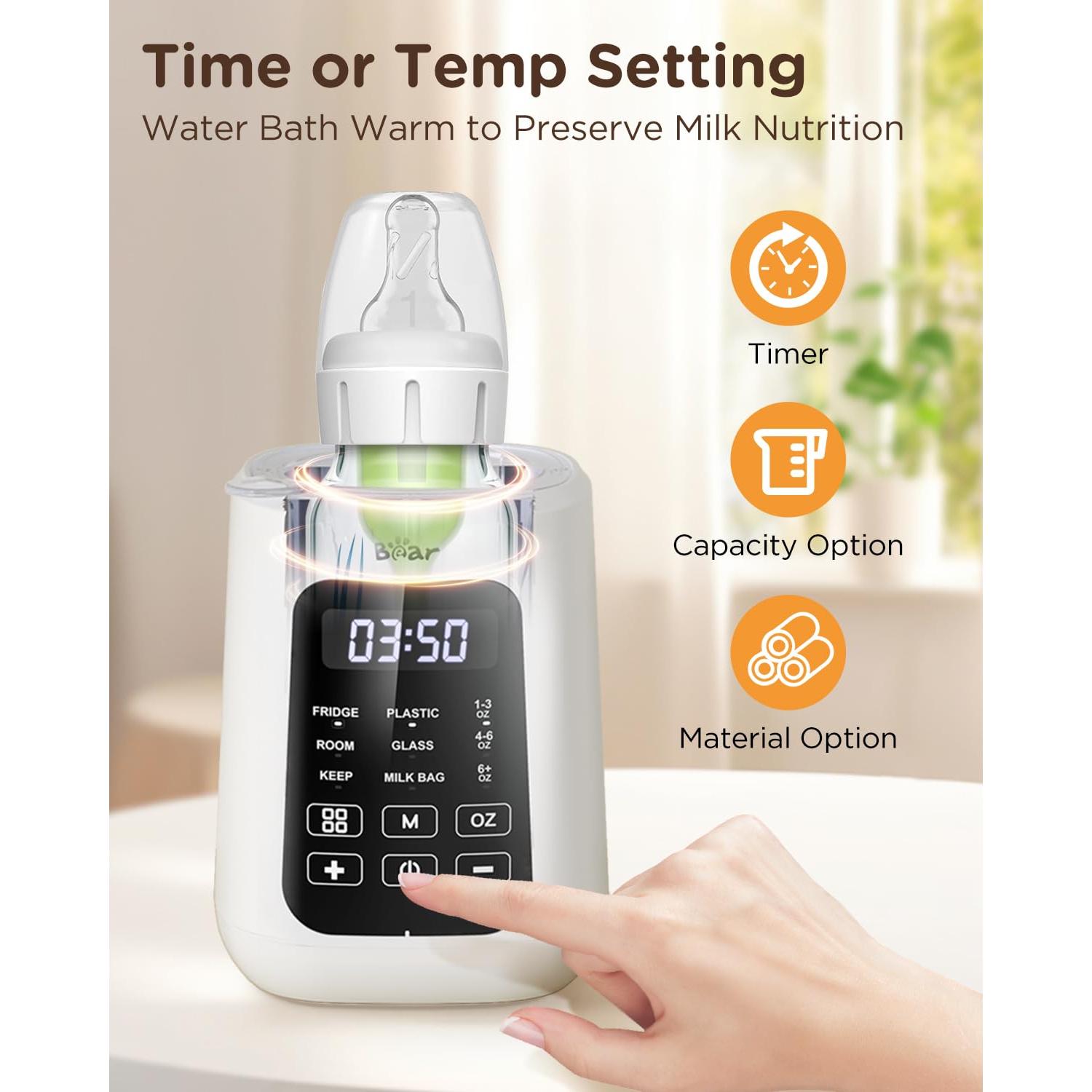 Calentador de Biberones Bear 8 en 1 con Control de Temperatura