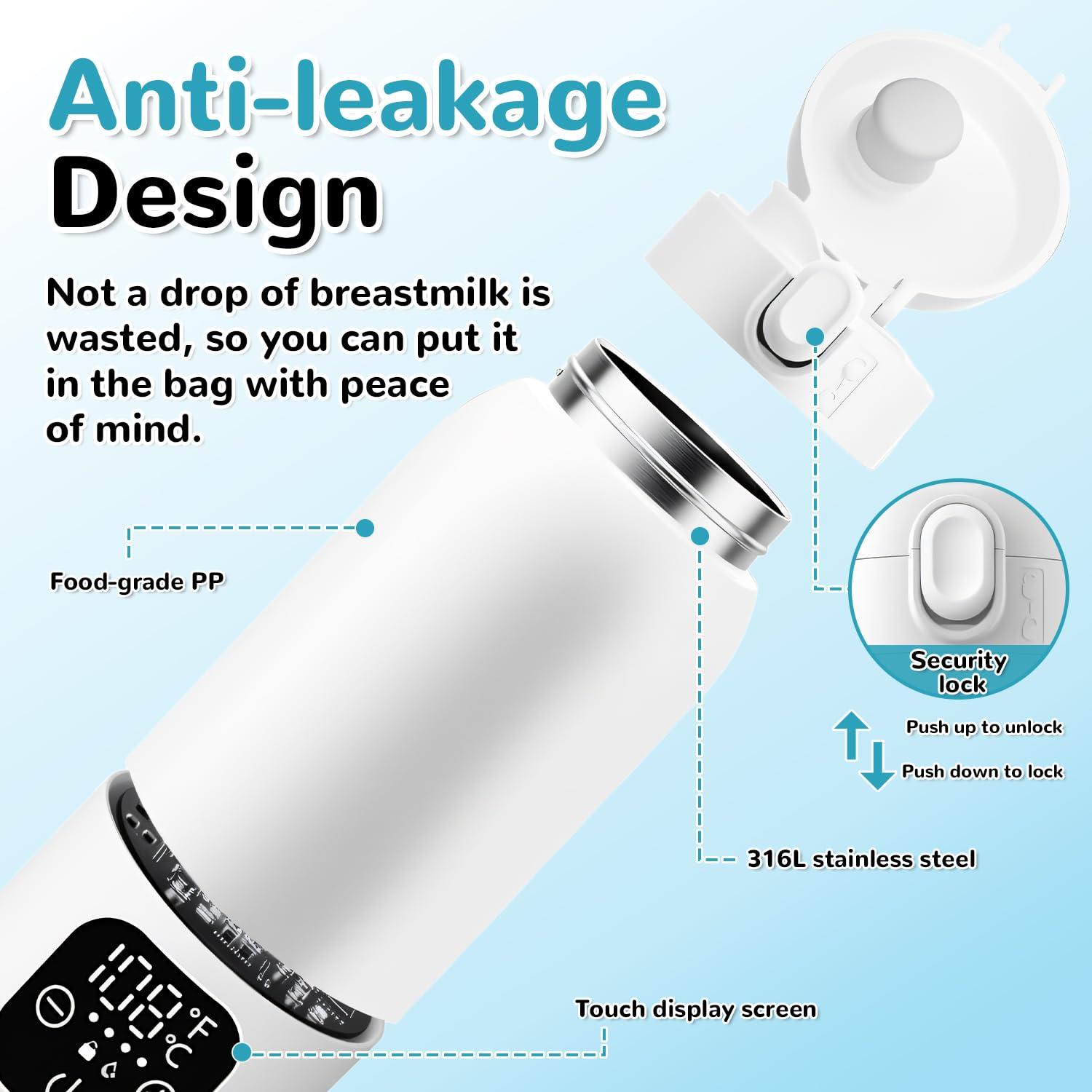 Calentador de Biberones Portátil 17oz Acero Inoxidable