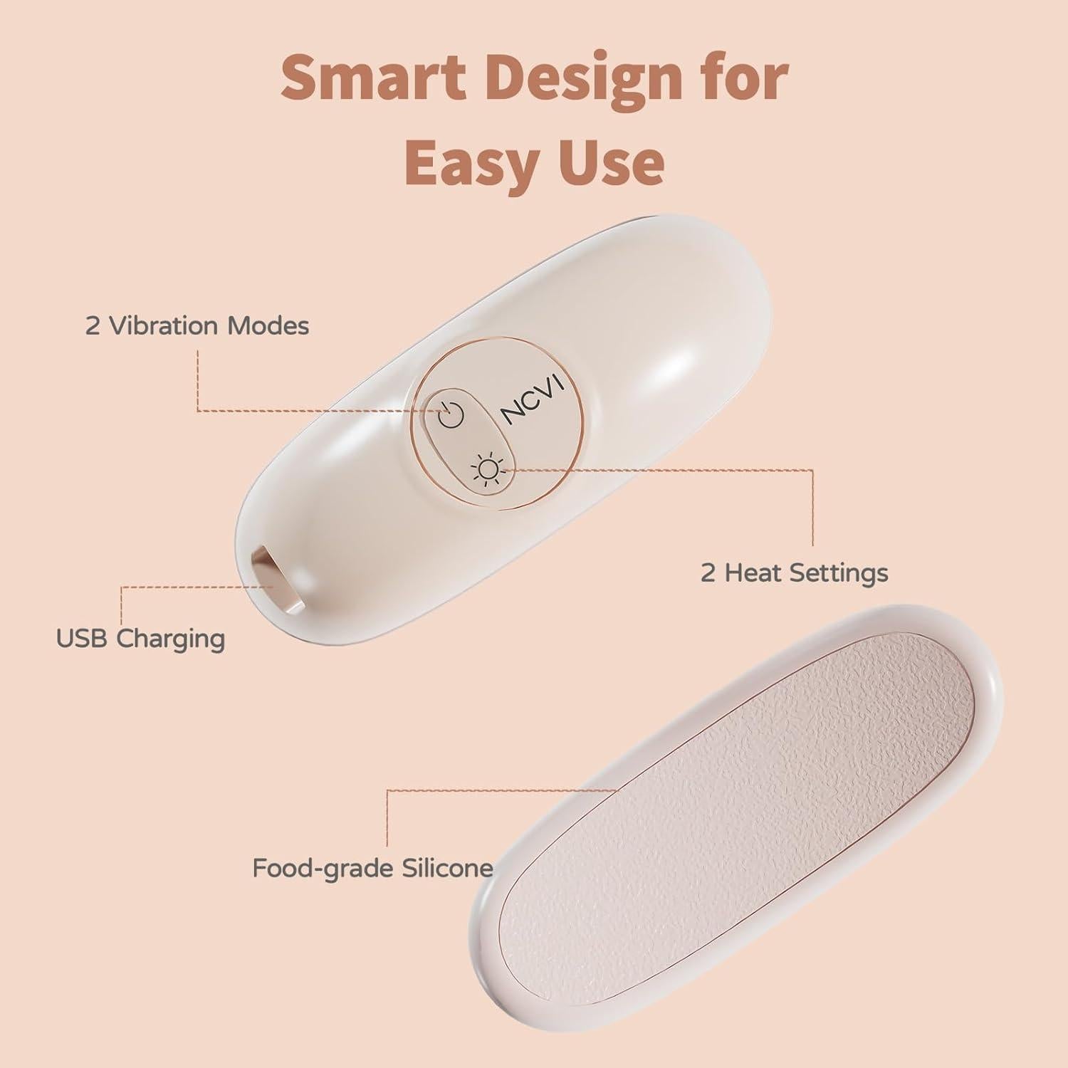 Masajeador de Lactancia NCVI 2-en-1 con Calor y Vibración