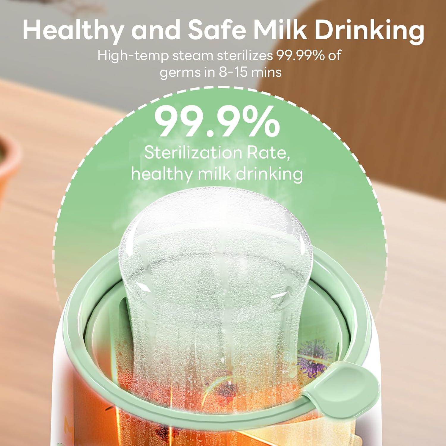 Calentador de Biberones Momfree 8 en 1 Verde - Rápido y Seguro