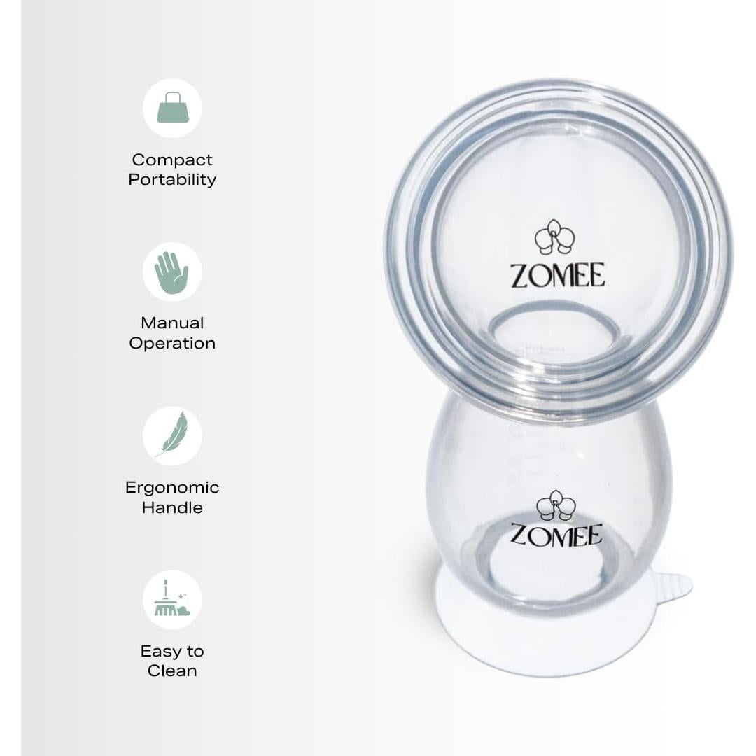 Extractor de Leche Manual Zomee 118ml Silicona Libre BPA