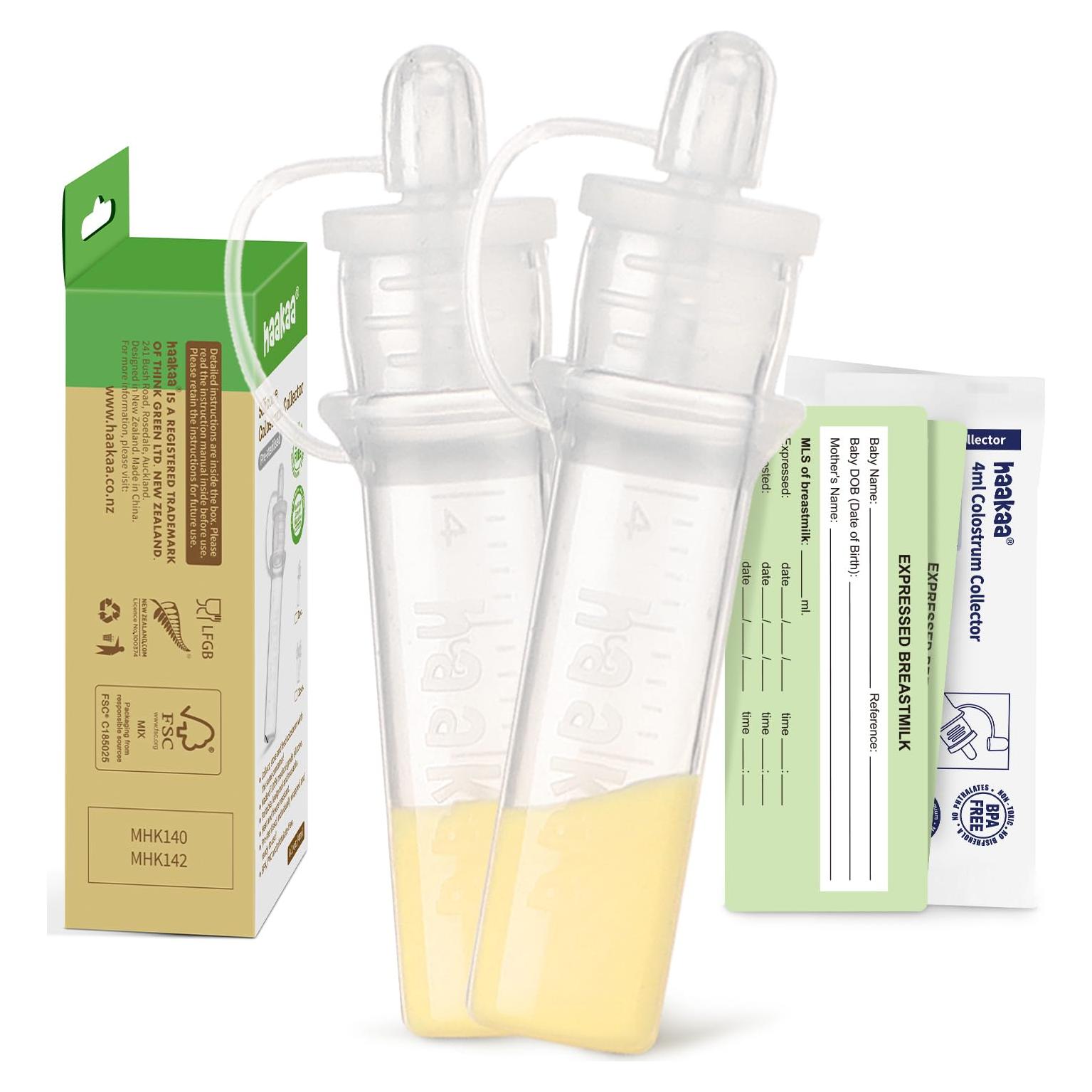 Kit Recolector de Calostro Haakaa 2 Piezas 4ml Silicona BPA Free