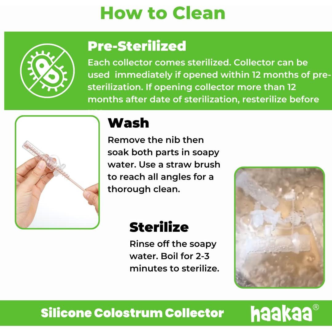 Conjunto recolector calostro silicona Haakaa 6 unidades 4 ml