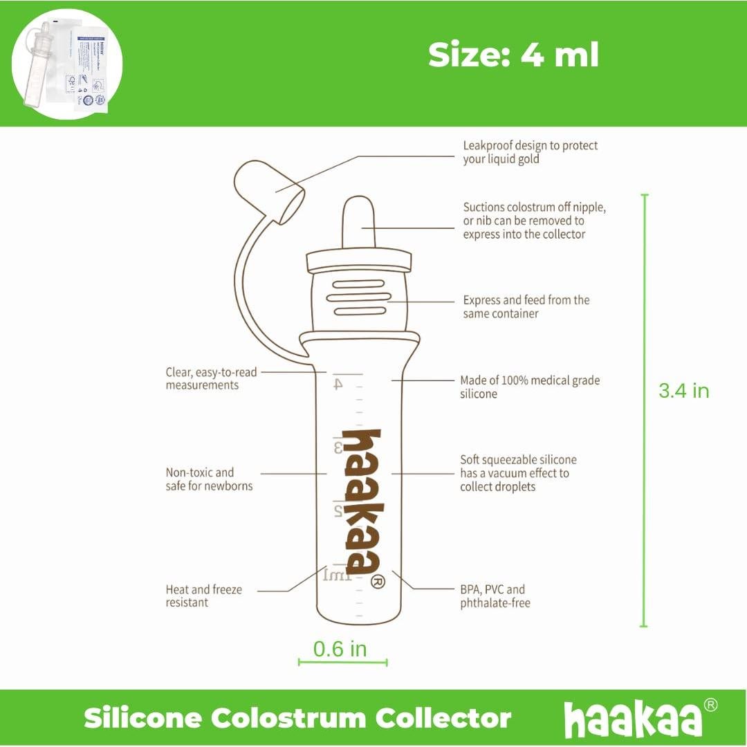 Conjunto recolector calostro silicona Haakaa 6 unidades 4 ml