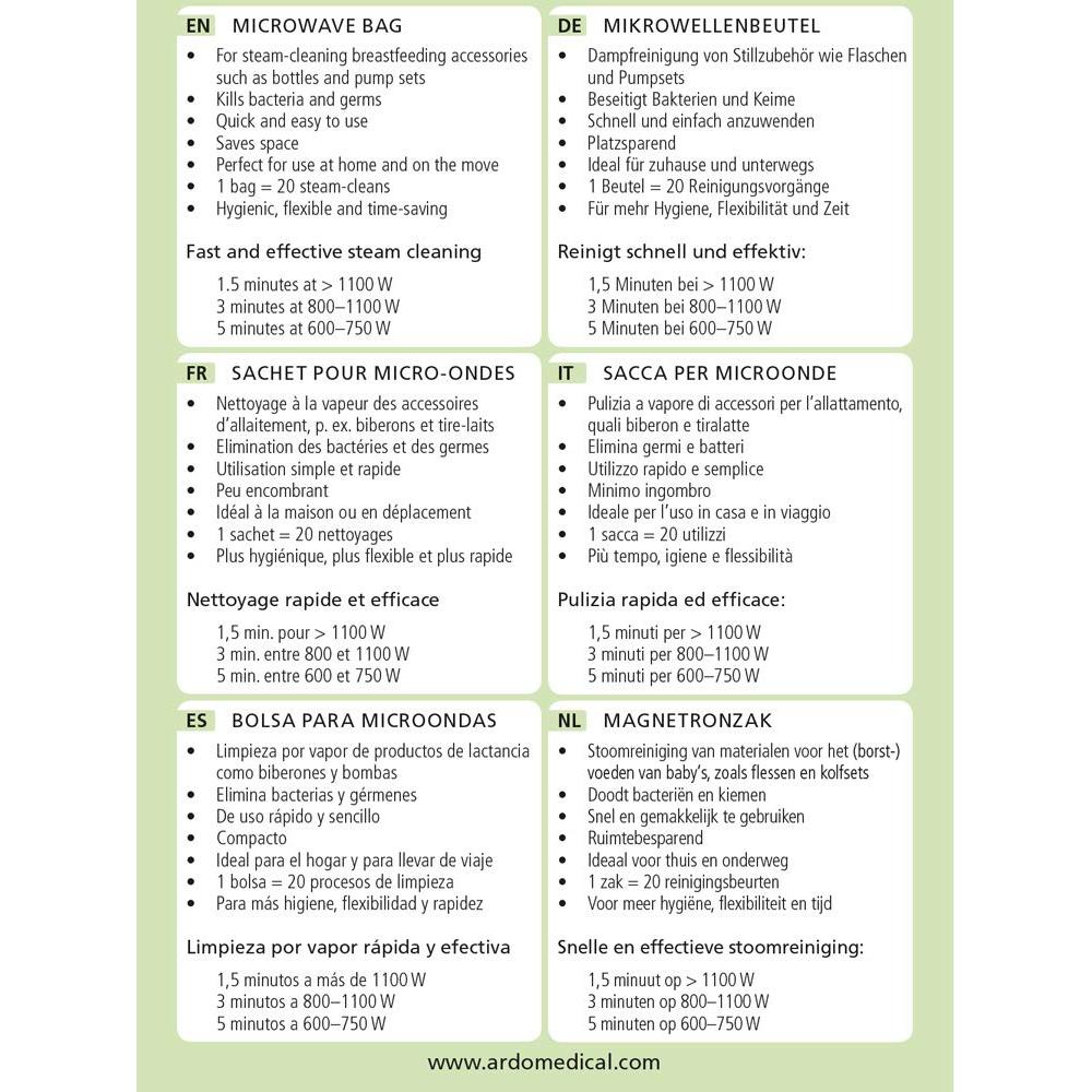 Bolsas de Limpieza a Vapor Ardo Easy Clean - 5 Unidades