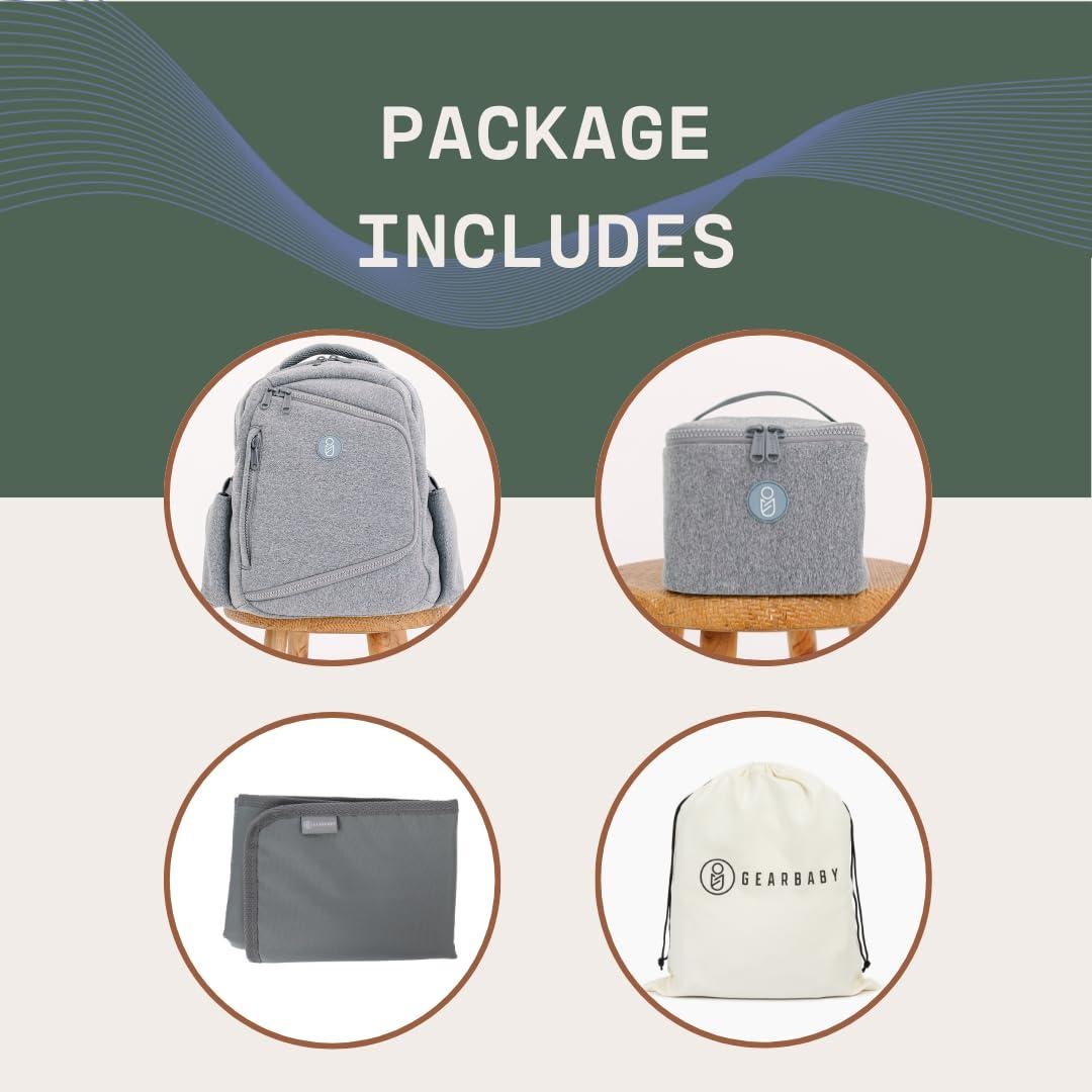 Mochila para extractor de leche Gear Baby Gris con enfriador