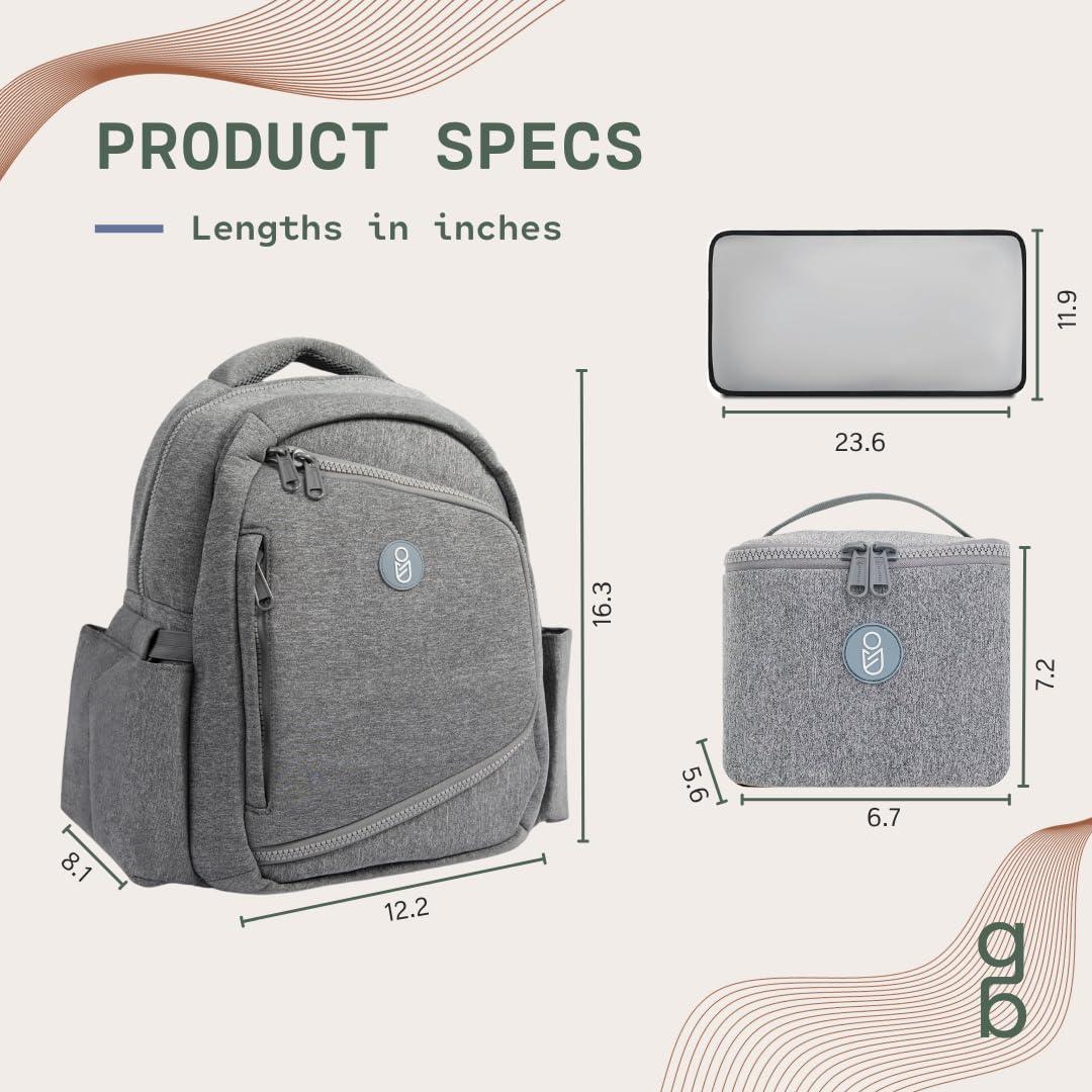 Mochila para extractor de leche Gear Baby Gris con enfriador