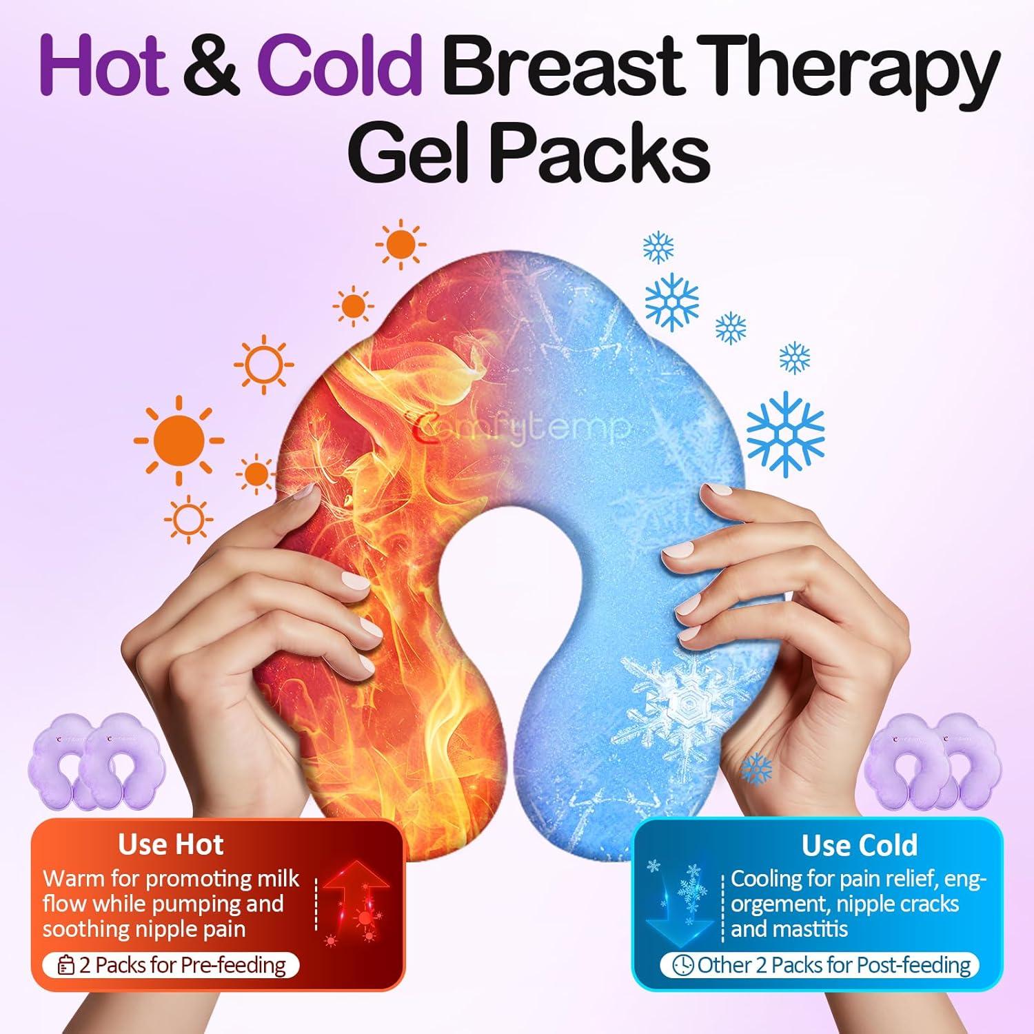 Packs de Terapia para Lactancia Comfytemp - 4 Gel Frío/Calor