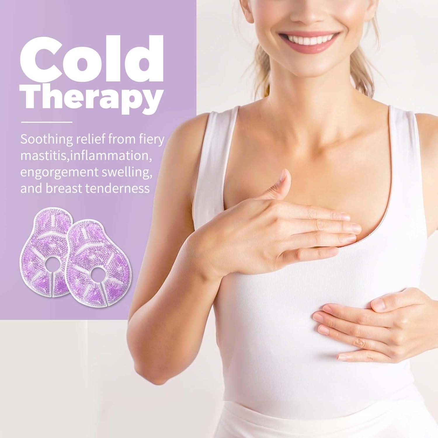 Paquete de Hielo Terapia Senos Ruheaou 2 Piezas Morado Grande