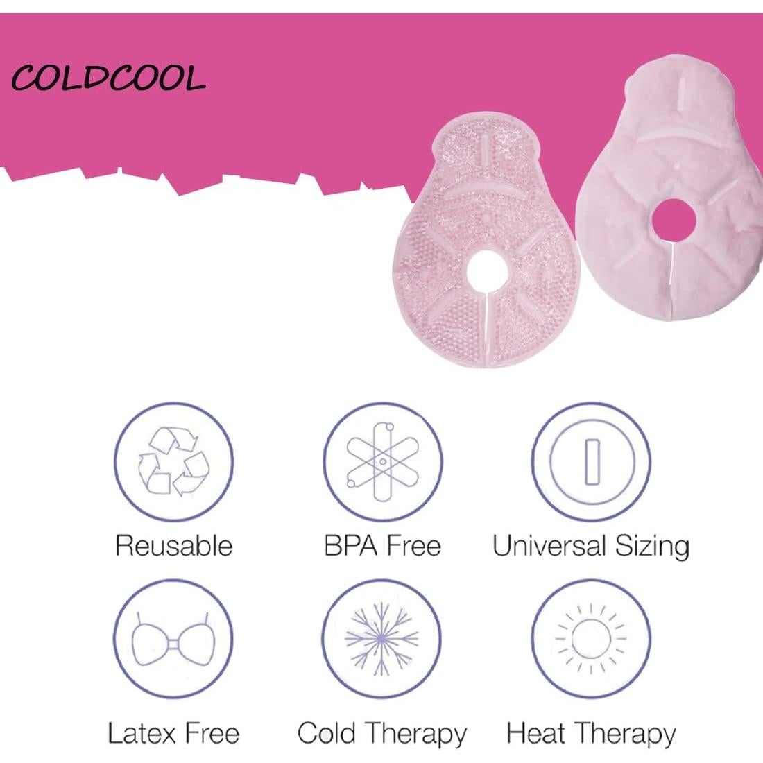 Almohadillas de Gel Calmantes Coldcool para Lactancia - 2 Paquetes