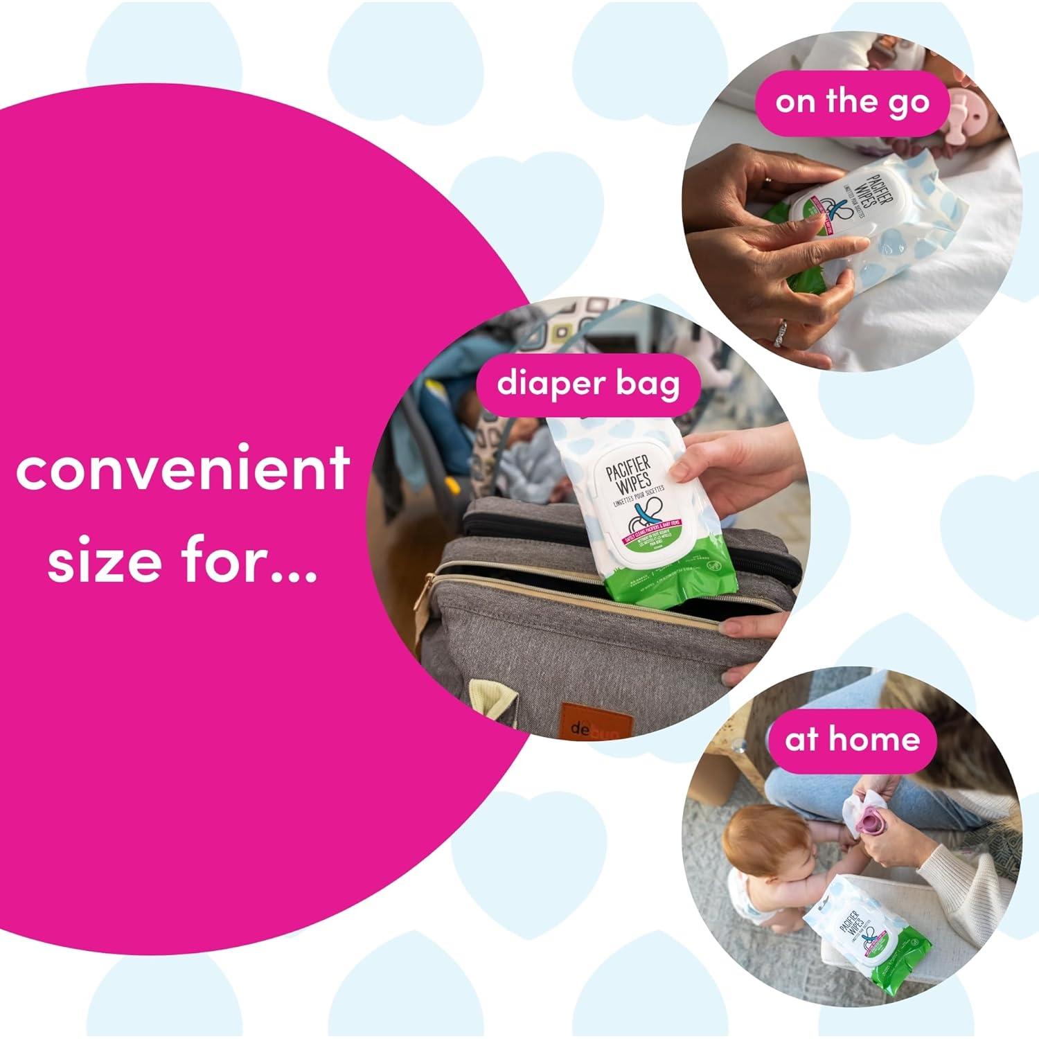 Toallitas para Chupetes Dapple 40 Ct, Sin Fragancia, Paquete de 3