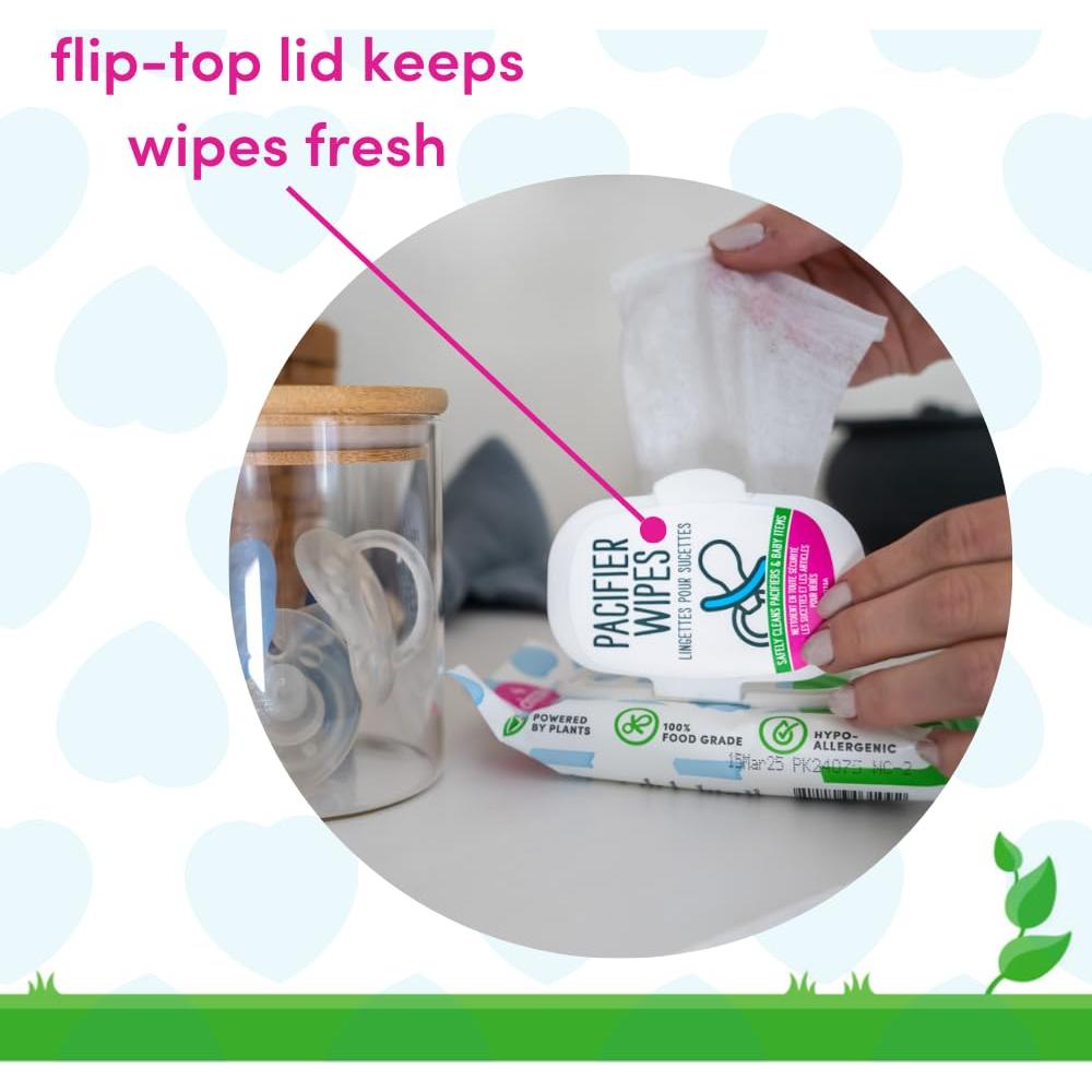 Toallitas para Chupetes Dapple 40 Ct, Sin Fragancia, Paquete de 3