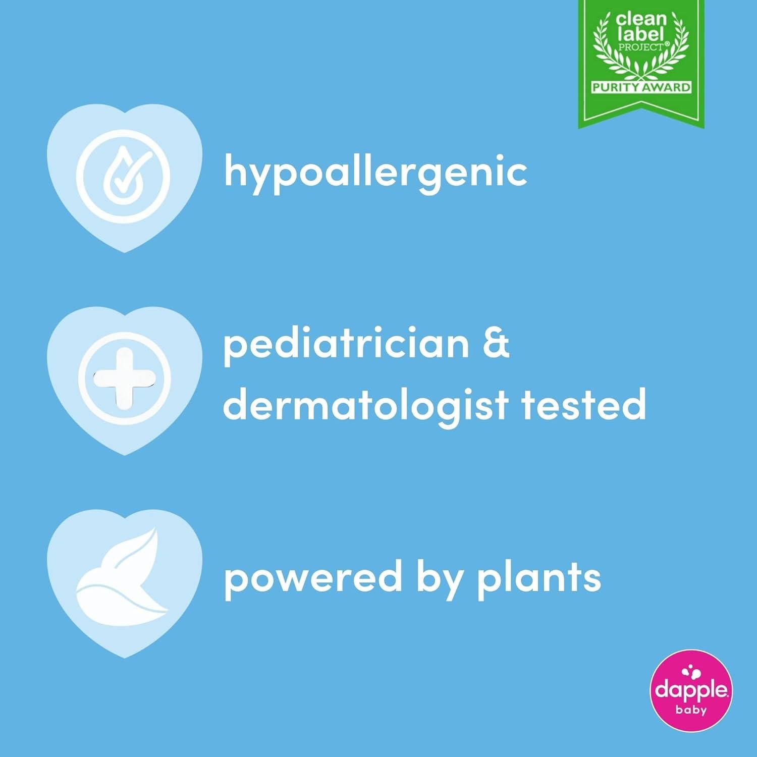 Toallitas para Chupetes Dapple 40 Ct, Sin Fragancia, Paquete de 3