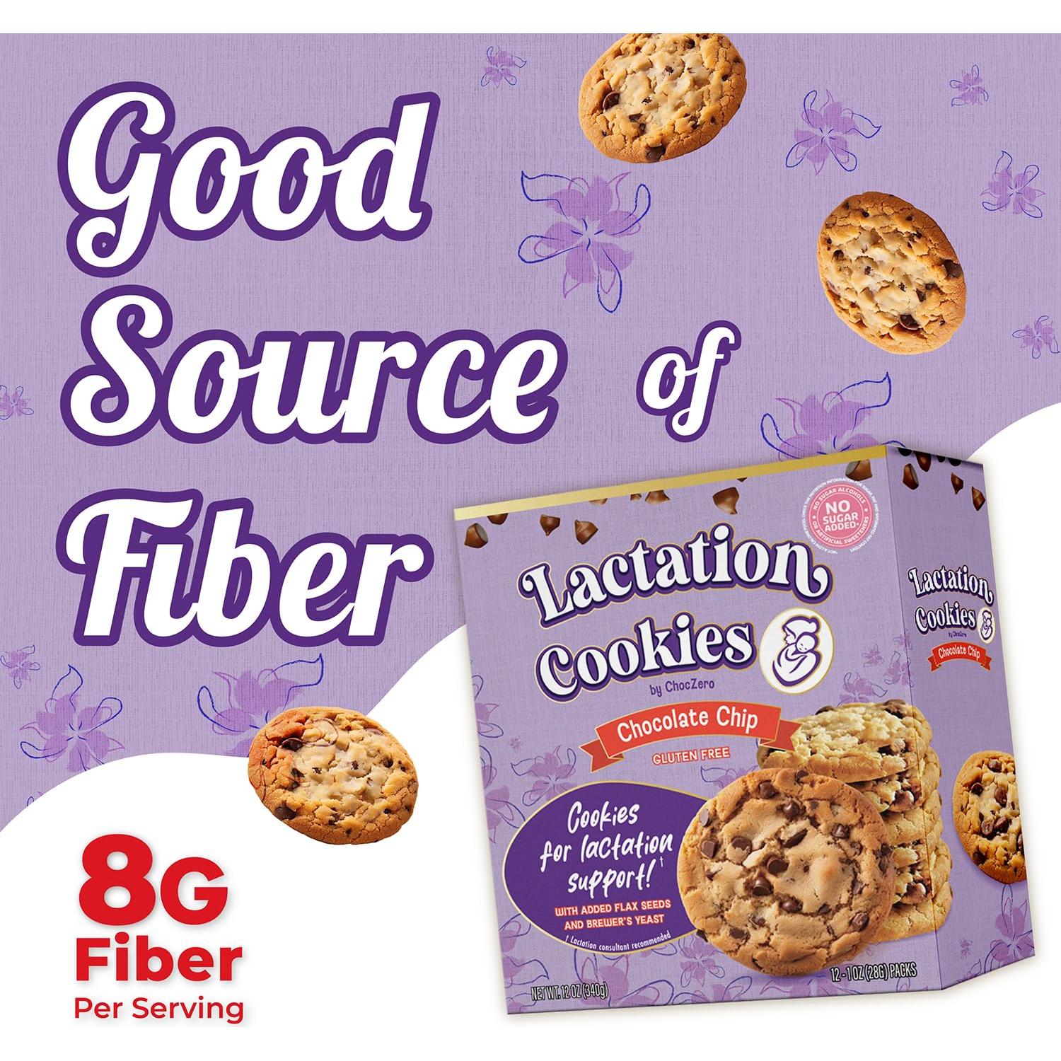 Galletas de Lactancia ChocZero 340g - Sin Gluten y Sin Azúcar Añadido