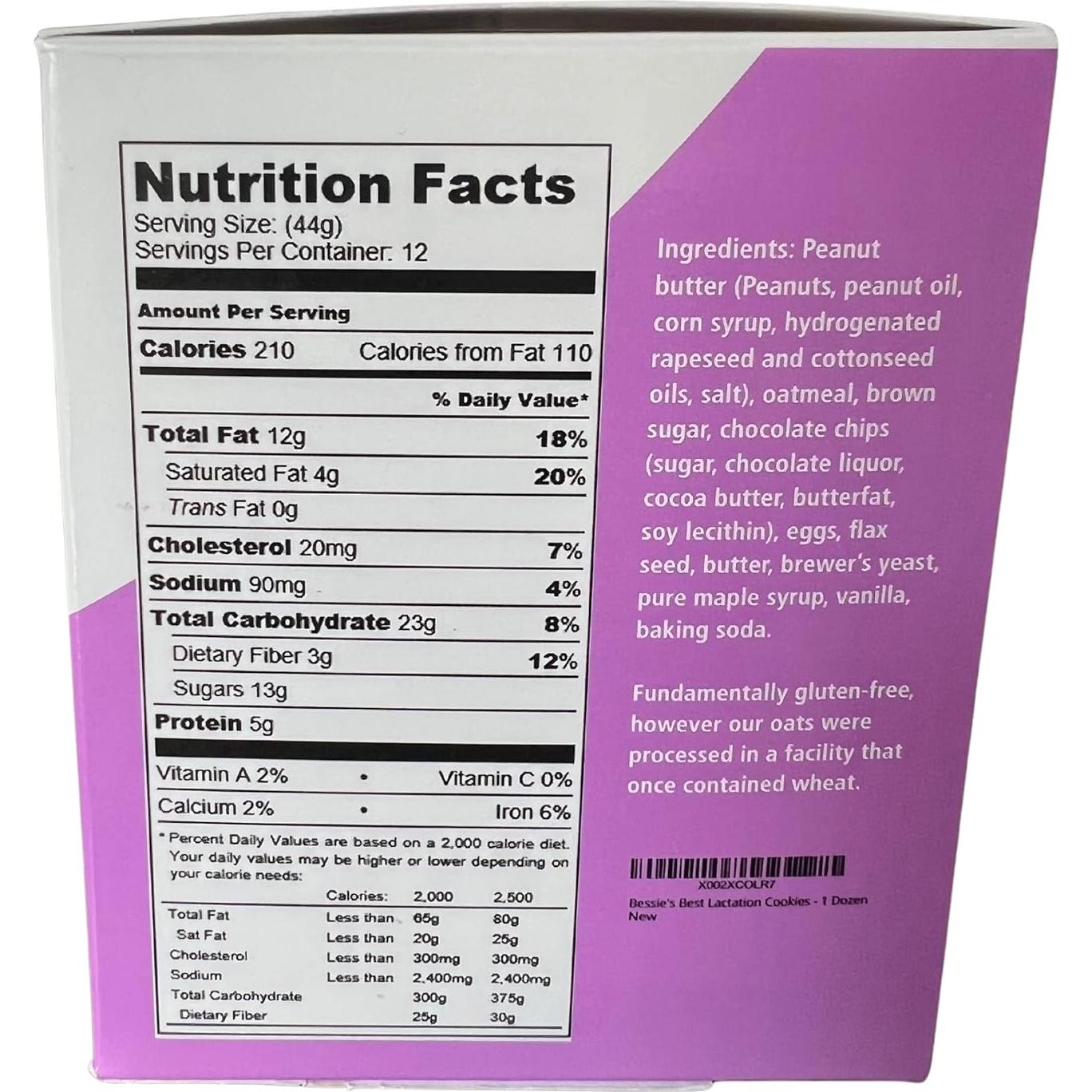 Galletas de Lactancia Bessie | Avena y Chocolate | 12 Unidades