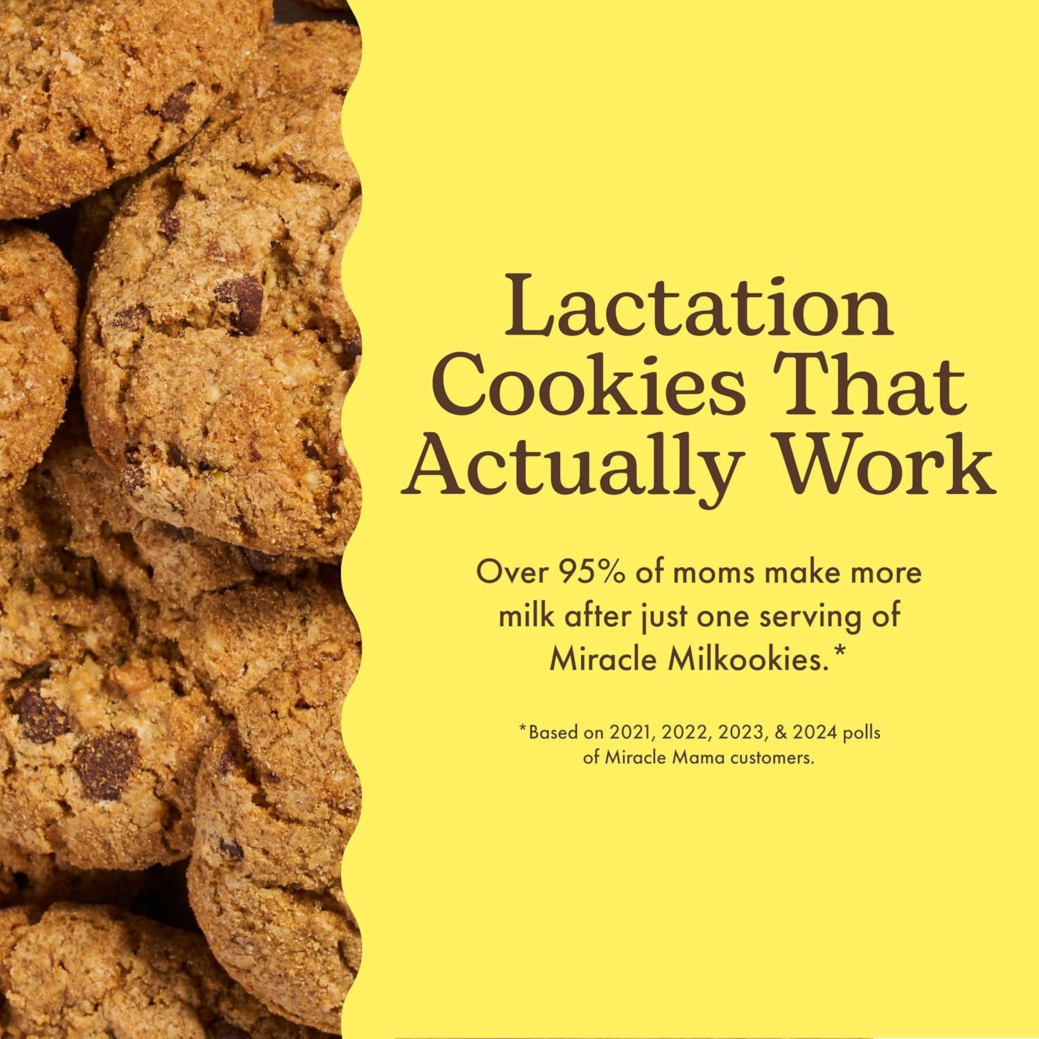 Miracle Mama Milkookies- Lactation Cookies – Oatmeal Chocolate Chip– Support Milk Supply with Oats, Flaxseed & Brewer’s Yeast – Delicious, Nourishing Treat for Moms Pack of 2, 8 oz Bags