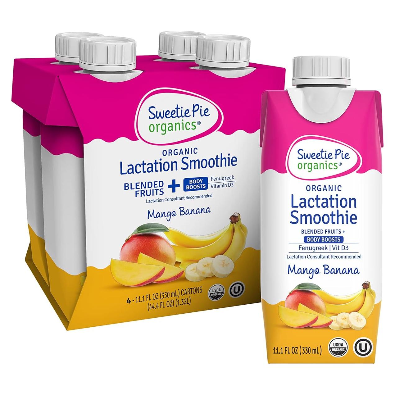 Batido de Lactancia Sweetie Pie Organics Mango Plátano 4x327ml