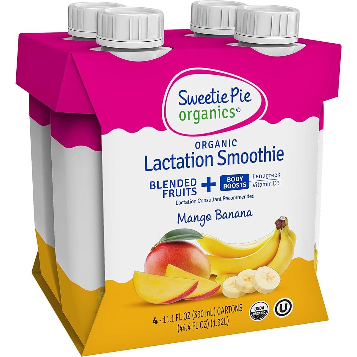 Batido de Lactancia Sweetie Pie Organics Mango Plátano 4x327ml