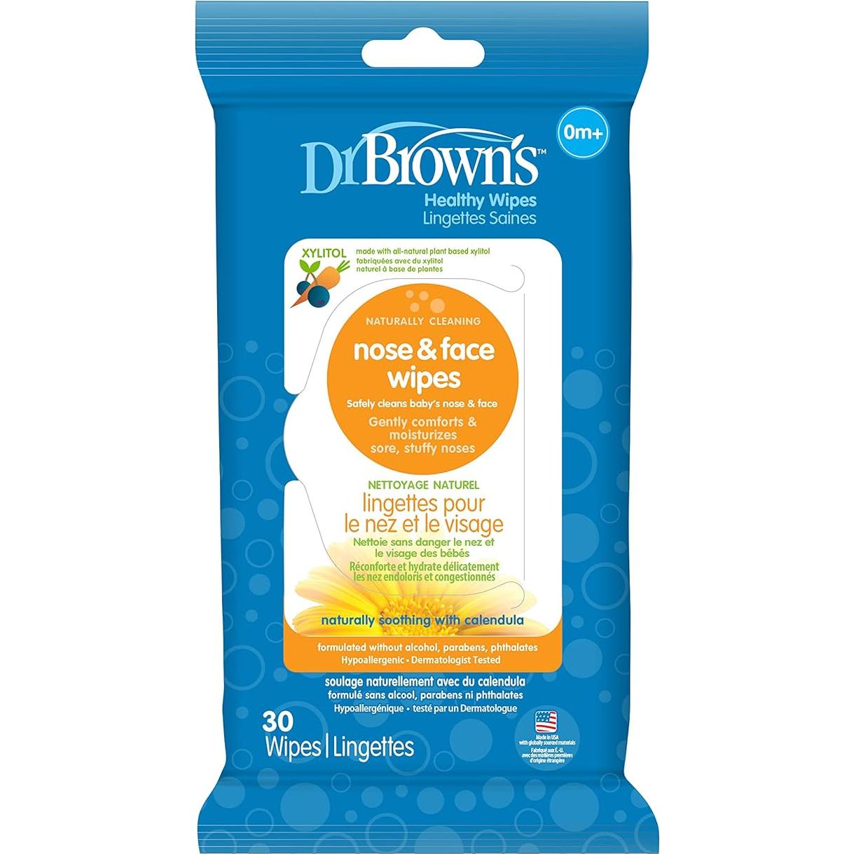Toallitas Hipoalergénicas Dr. Brown - 40 Chupetes y 30 Nariz