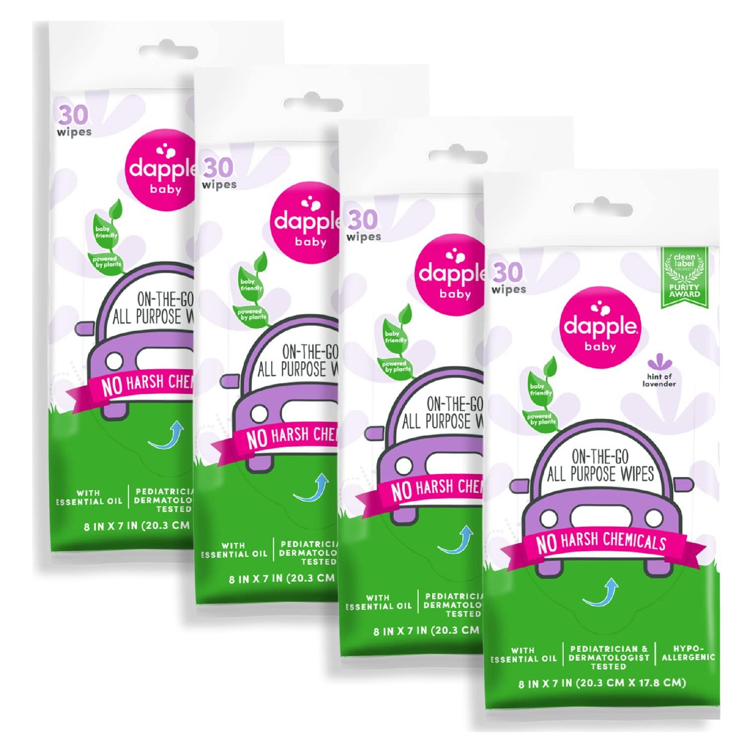 Toallitas Multiusos Dapple Baby Lavanda Hipoalergénicas 30 Unidades