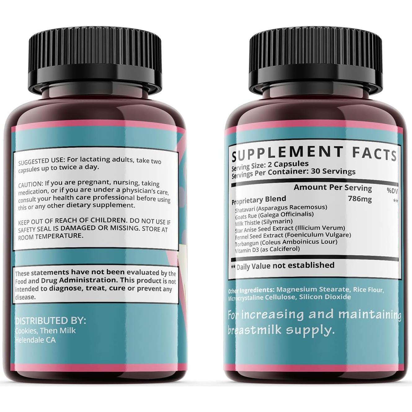 Cápsulas Suplemento Lactancia Cookies Then Milk 60 Unidades