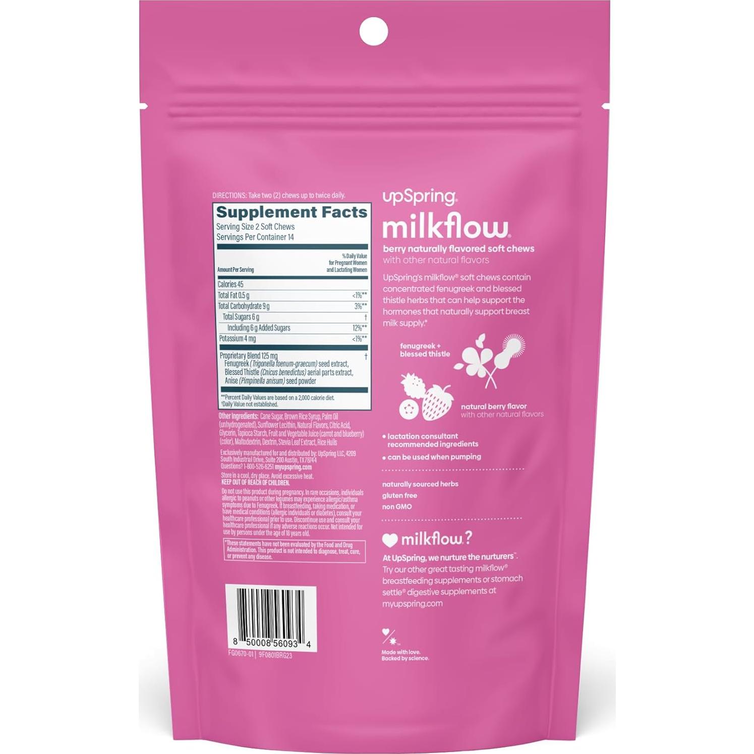 Caramelos de Lactancia UpSpring Milkflow Frutos Rojos 28 Unidades