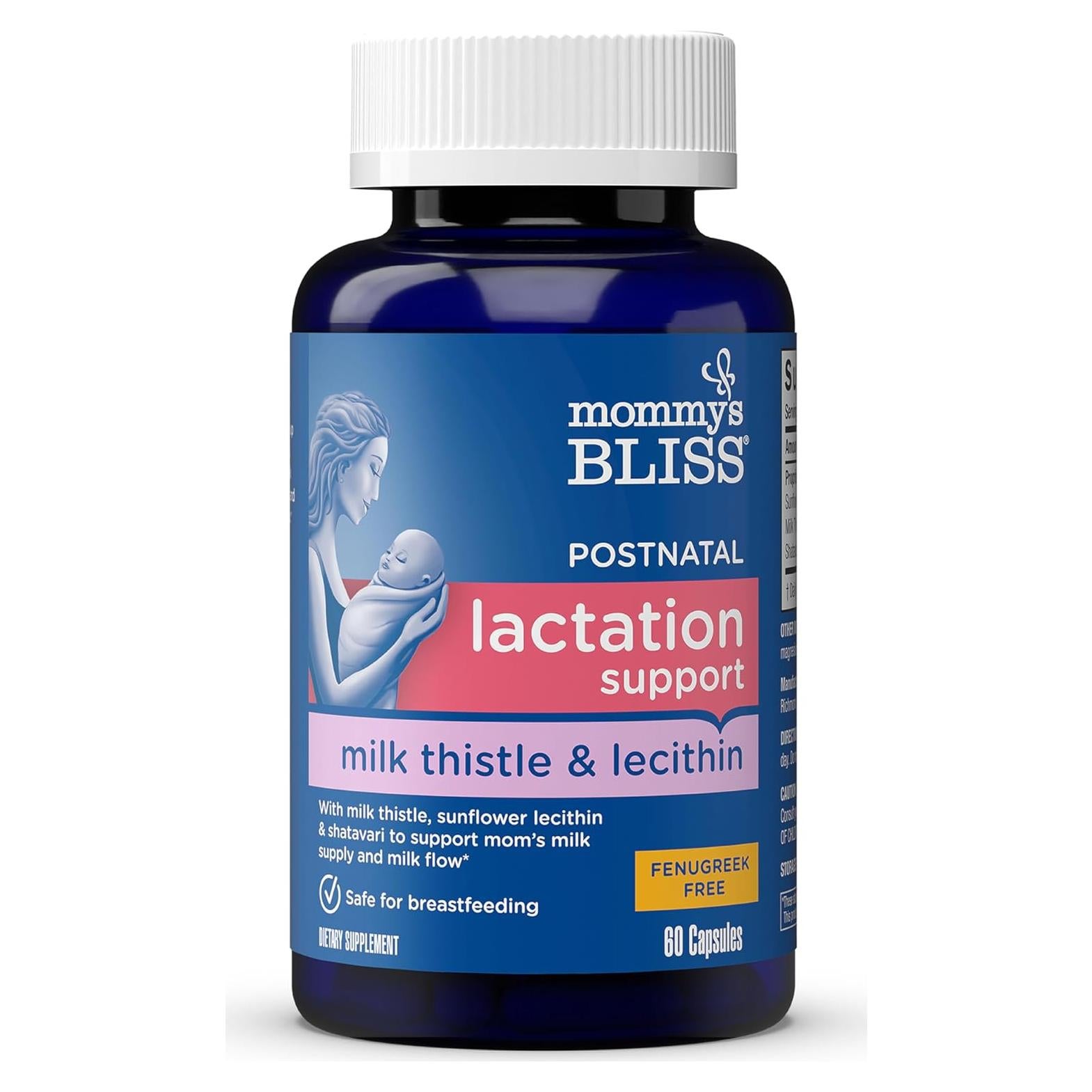 Cápsulas de Lactancia Mommy's Bliss - 60 Unidades, Cardo Mariano y Shatavari