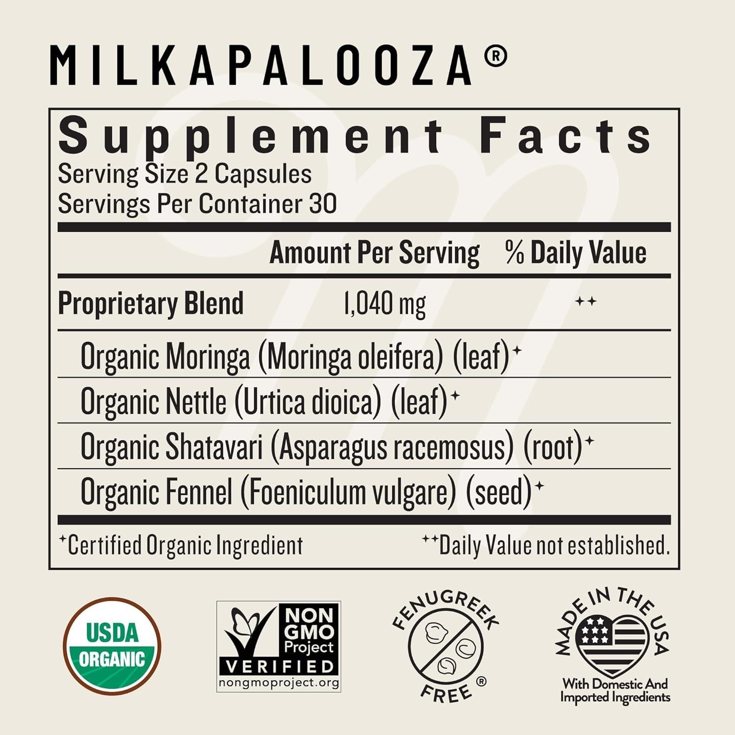 Suplemento de Lactancia Milkapalooza Legendairy Milk 60 cápsulas
