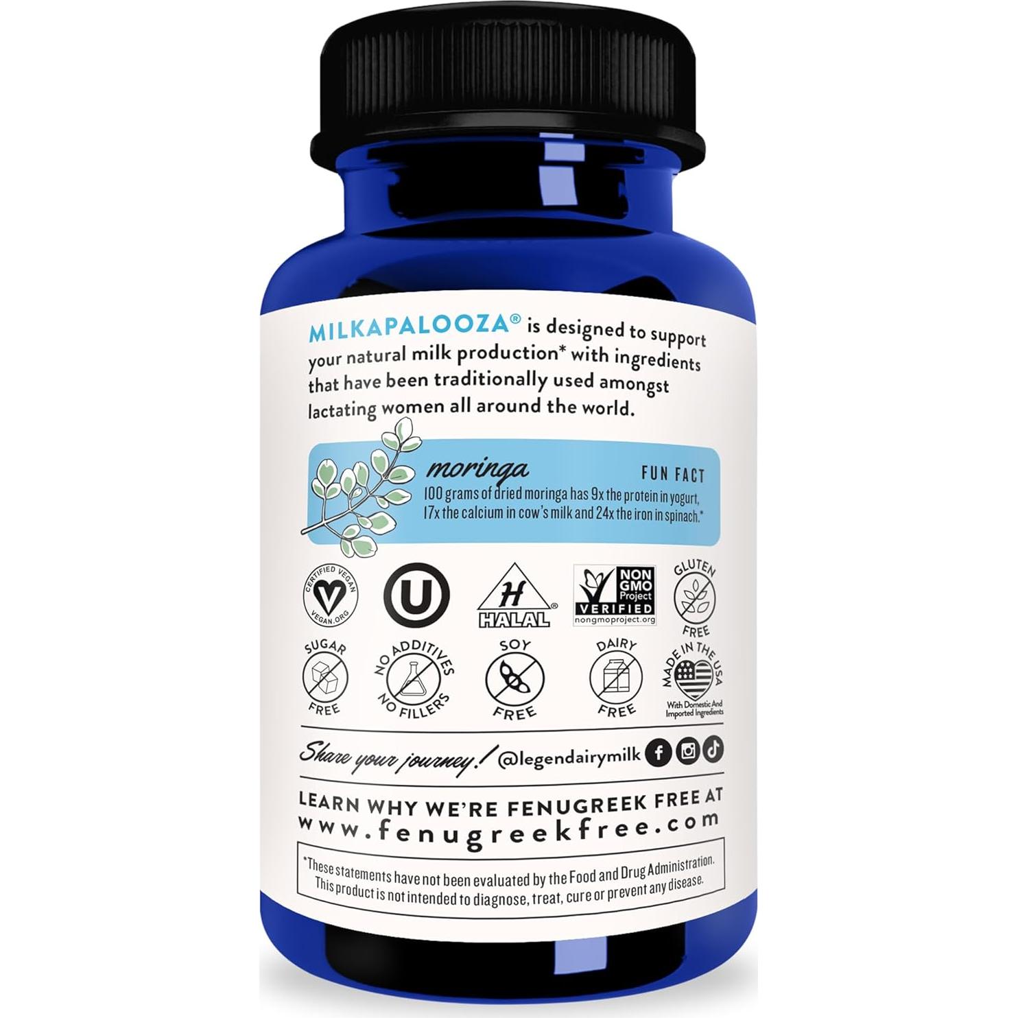Suplemento de Lactancia Milkapalooza Legendairy Milk 60 cápsulas