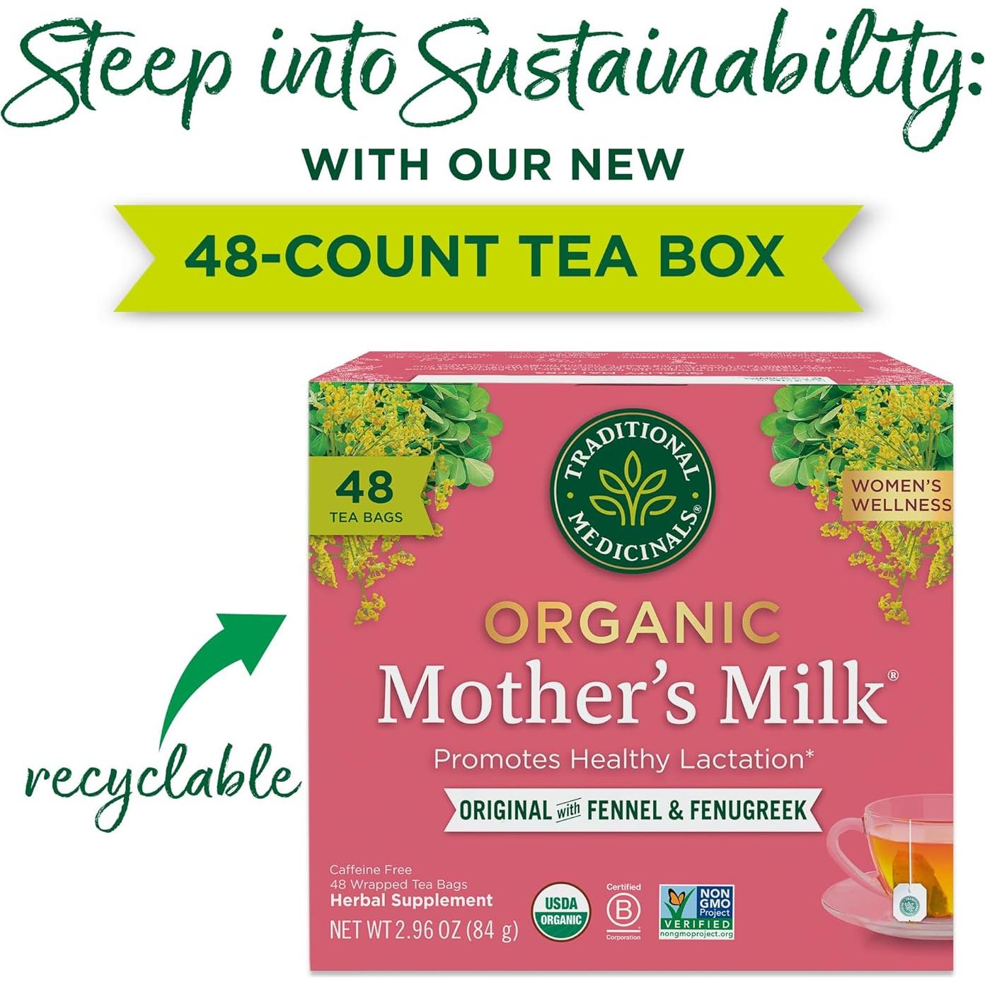 Té de Leche Materna Orgánico Traditional Medicinals - 48 Bolsitas