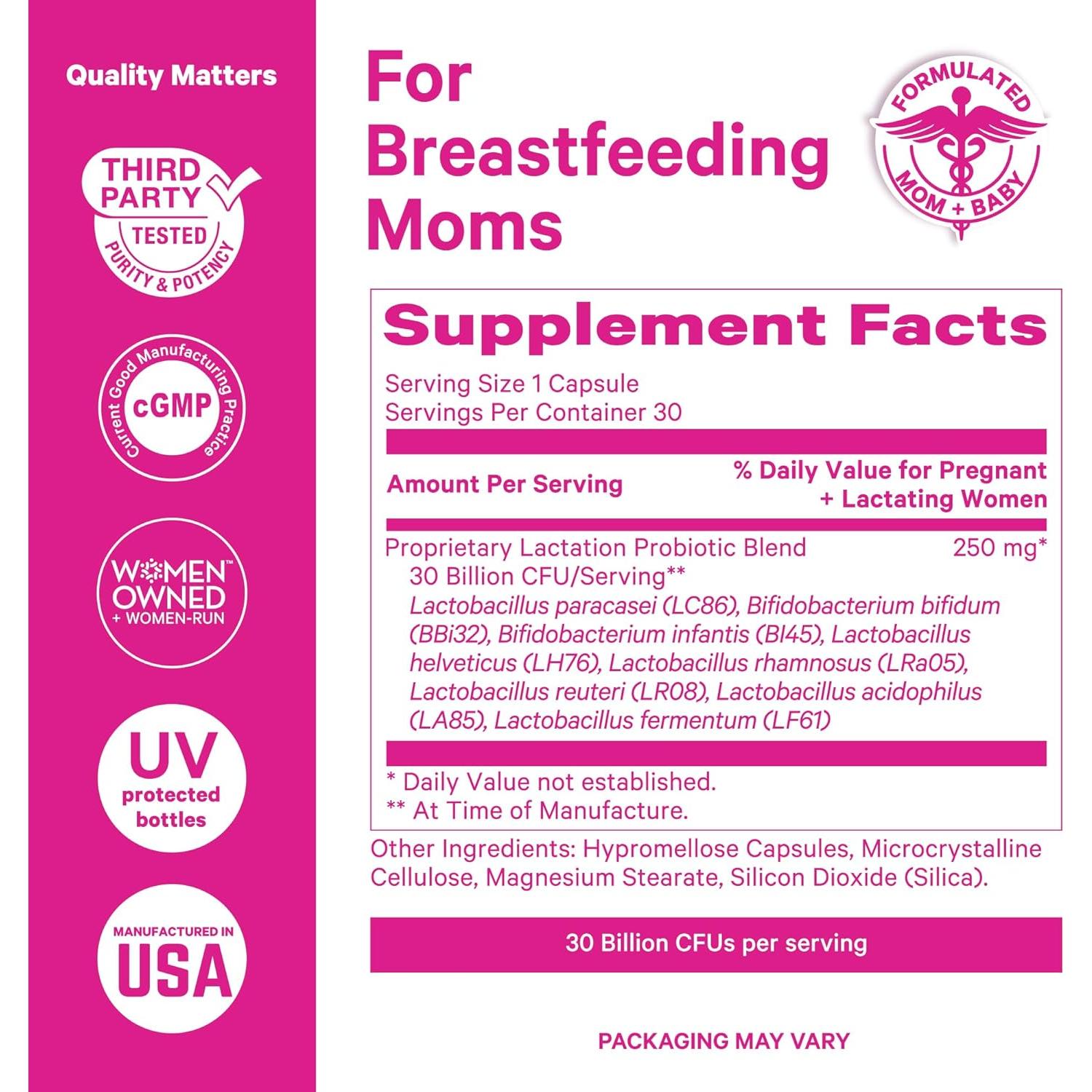 Probiotico de Lactancia Pink Stork - 30 Cápsulas Sin Sabor