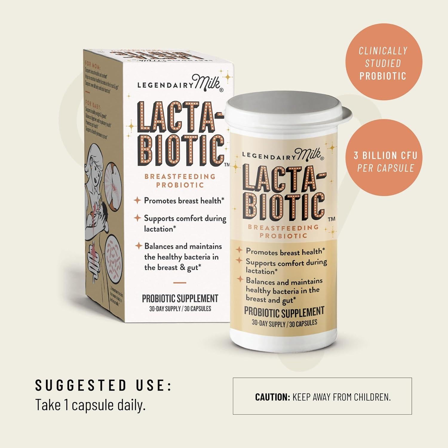 Probiotico Lacta-Biotic Legendairy Milk 30 Cápsulas