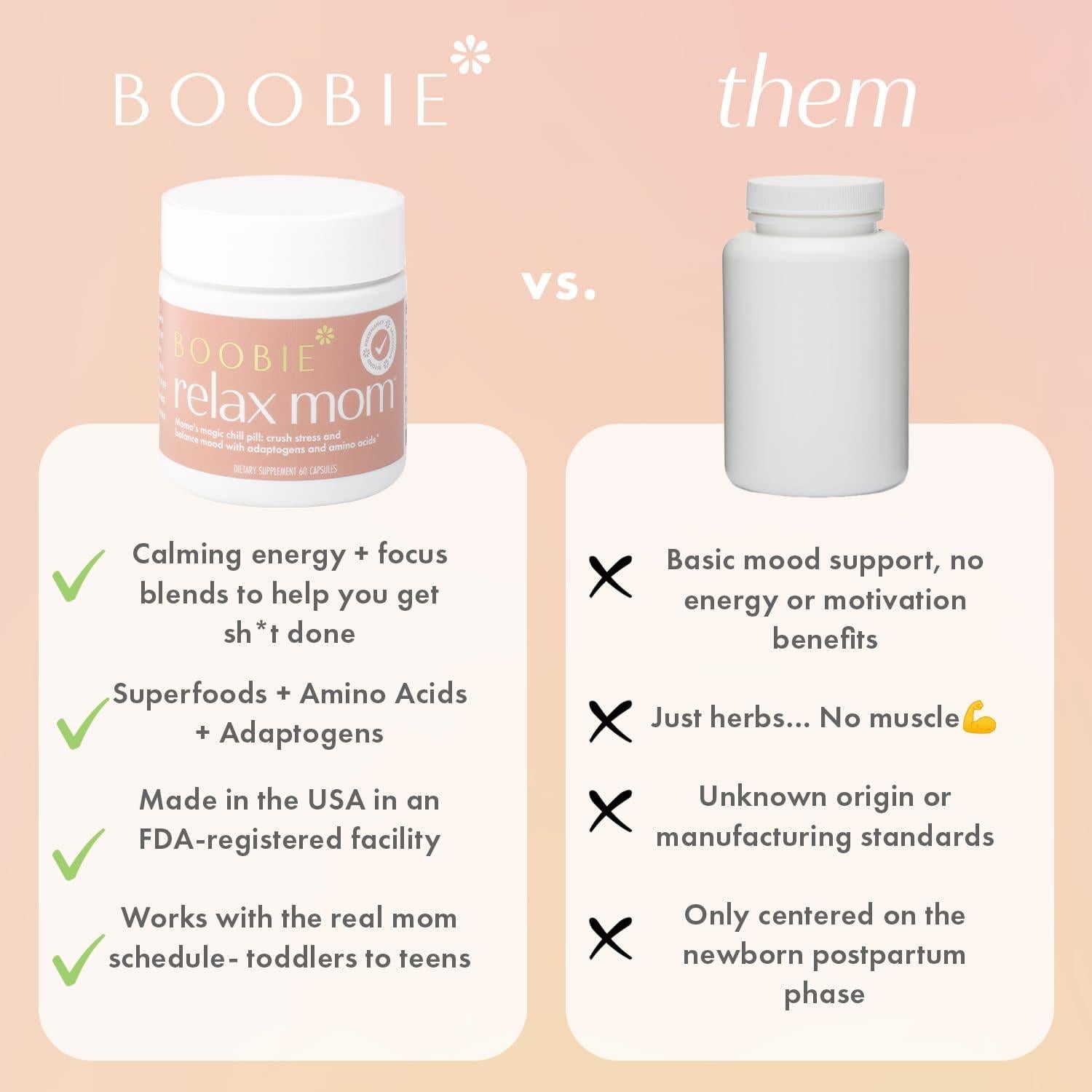 Suplemento Boobie Relax Mom 60 Cápsulas - Estrés Postparto