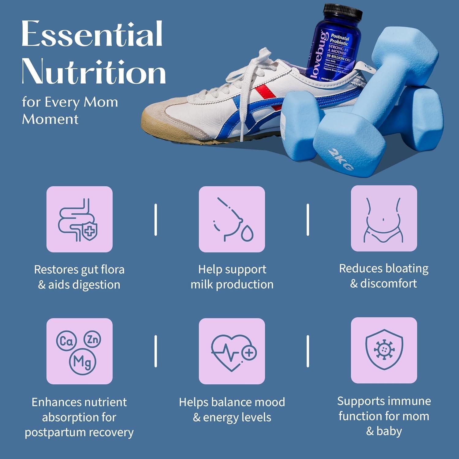 Suplemento Probiótico Postnatal Lovebug | 30 Cápsulas | 20 Mil Millones CFU